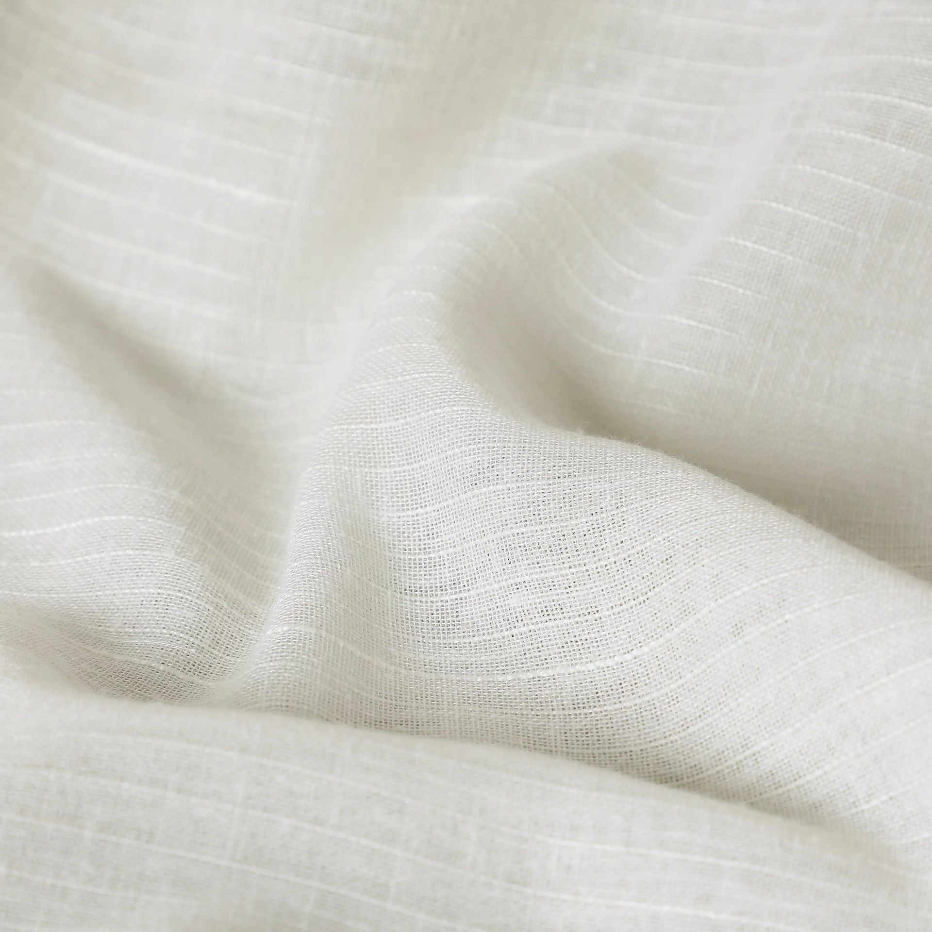 Sheer Polyester Cotton Linen blend Snow Set of 2 Long Door Curtains | Velina