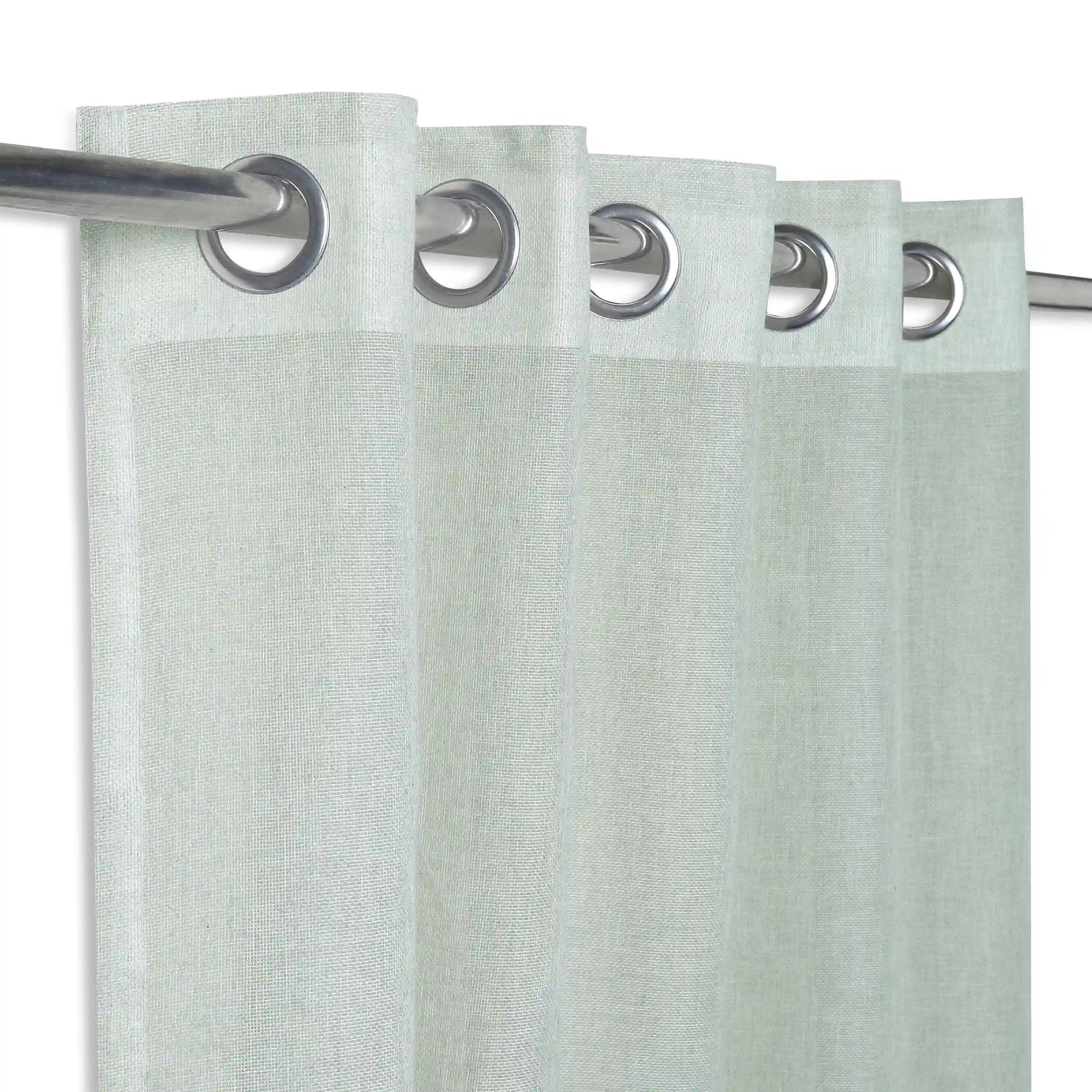 Sheer Cotton Polyester blend Silver Set of 2 Window Curtains | Velina