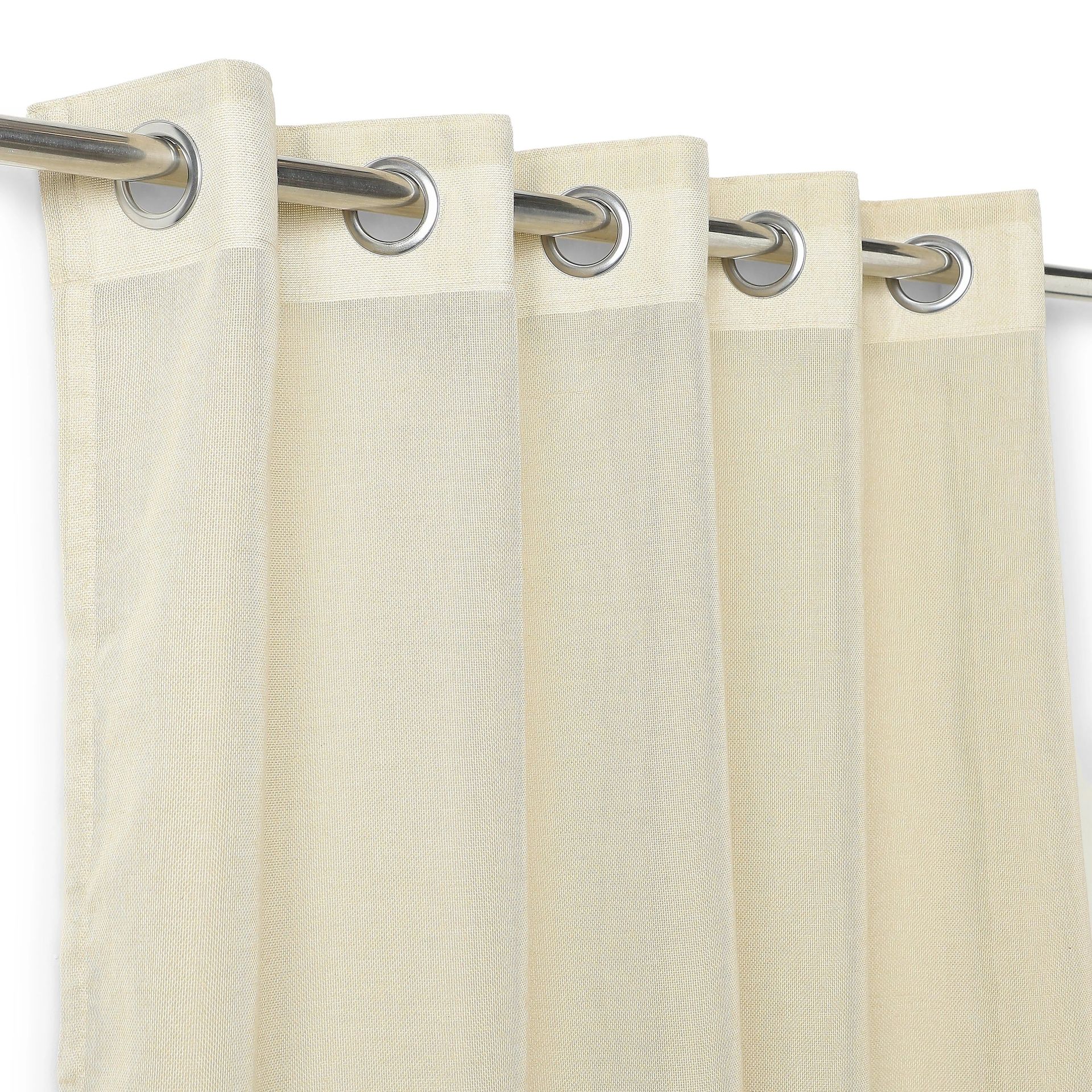 Sheer Cotton Polyester blend Sand Set of 2 Door Curtains | Velina
