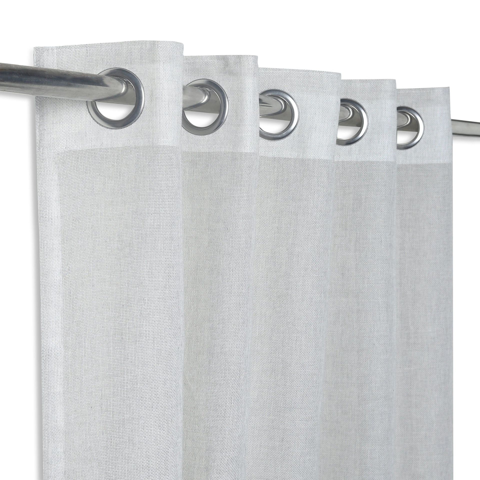 Sheer Cotton Polyester blend Silver Set of 2 Long Door Curtains | Velina