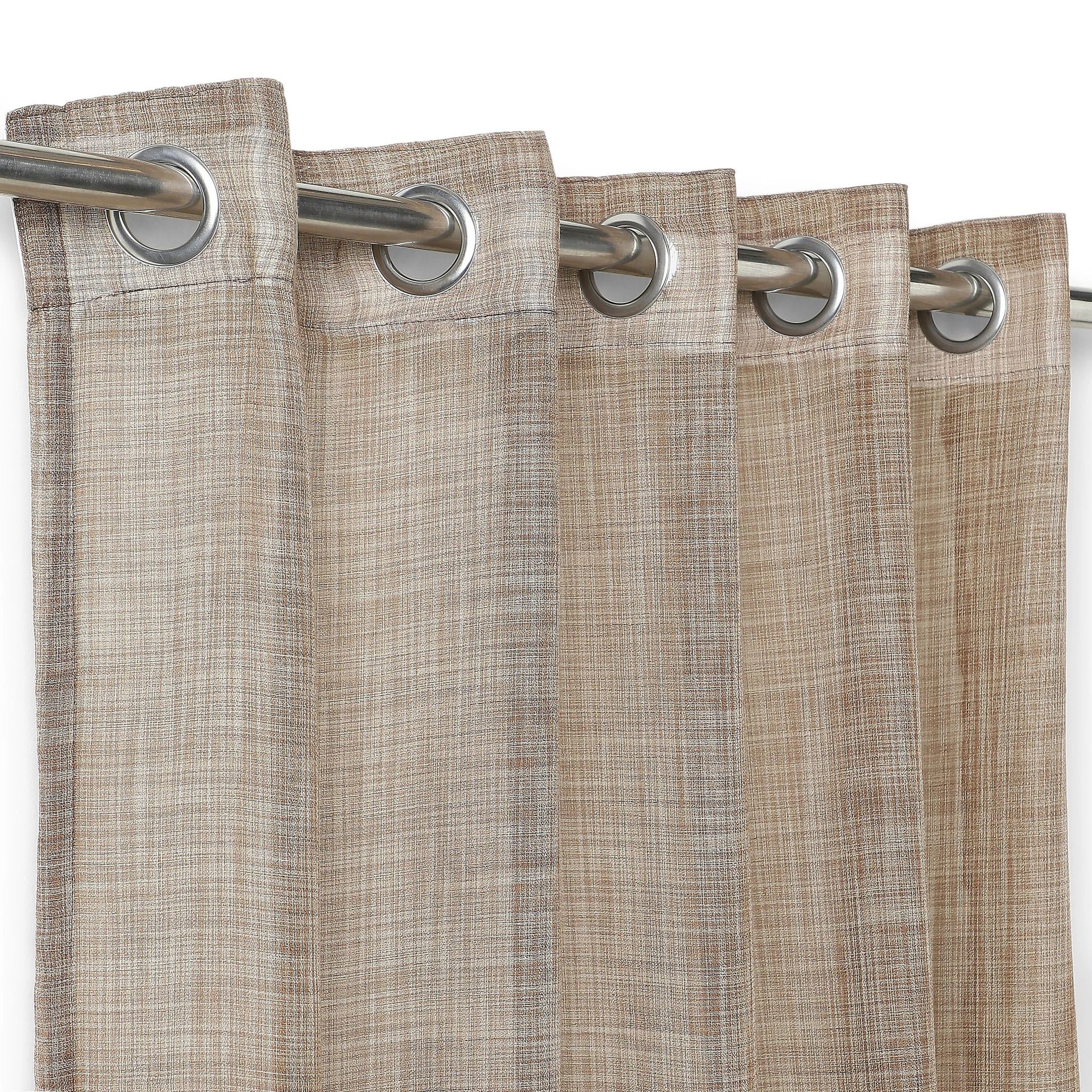 Sheer Polyester Cotton blend Espresso Set of 2 Long Door Curtains | Velina