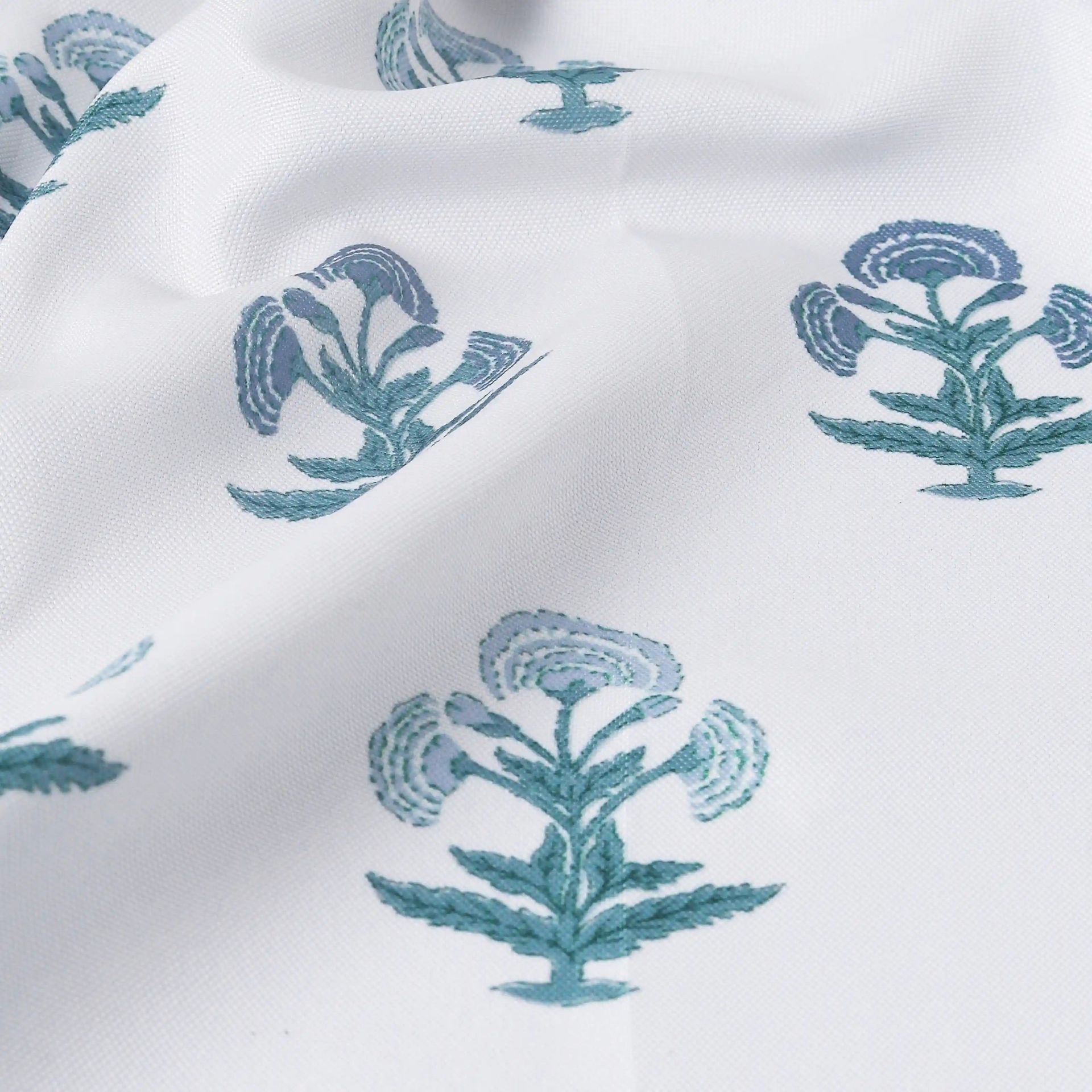 Indian Heritage 100% Polyester Blue Set of 2 Window Curtains | Chippa Lane