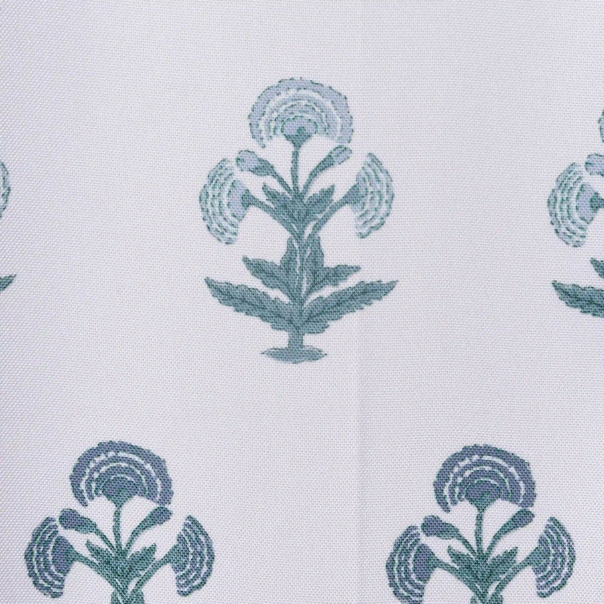 Indian Heritage 100% Polyester Blue Set of 2 Window Curtains | Chippa Lane