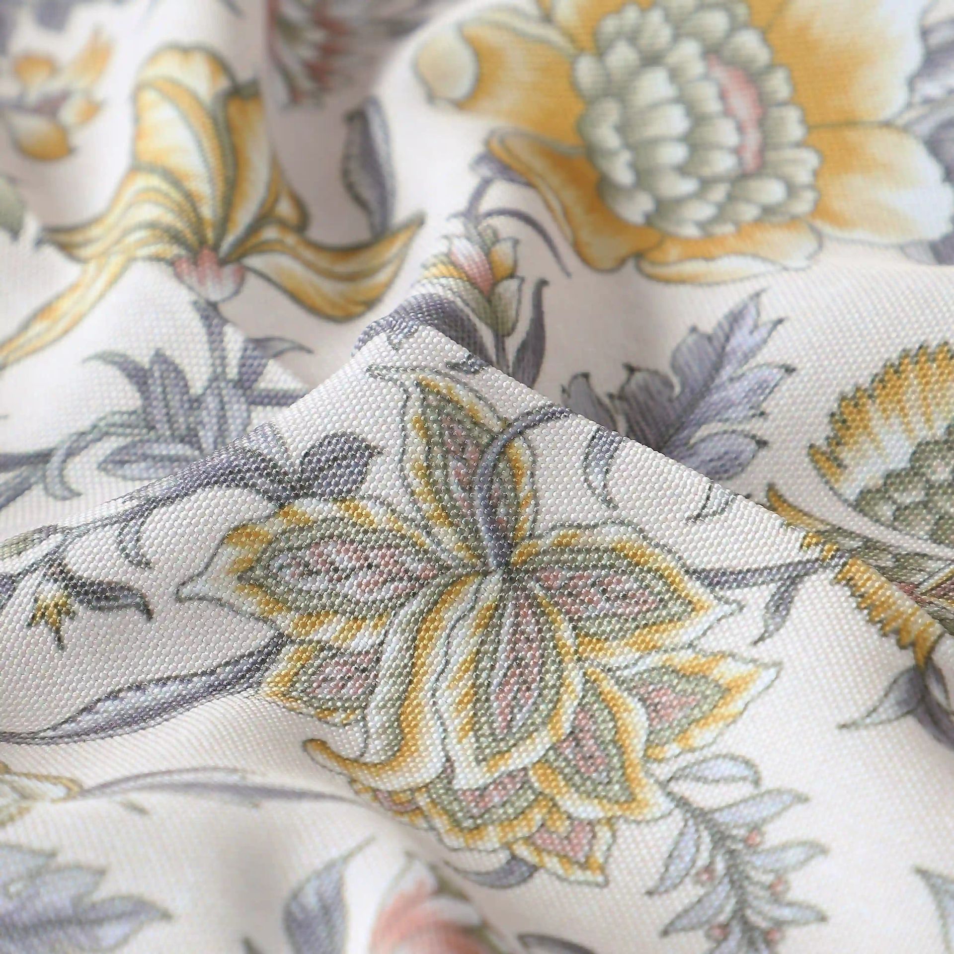 Indian Heritage 100% Polyester Mustard Set of 2 Window Curtains | Chippa Lane
