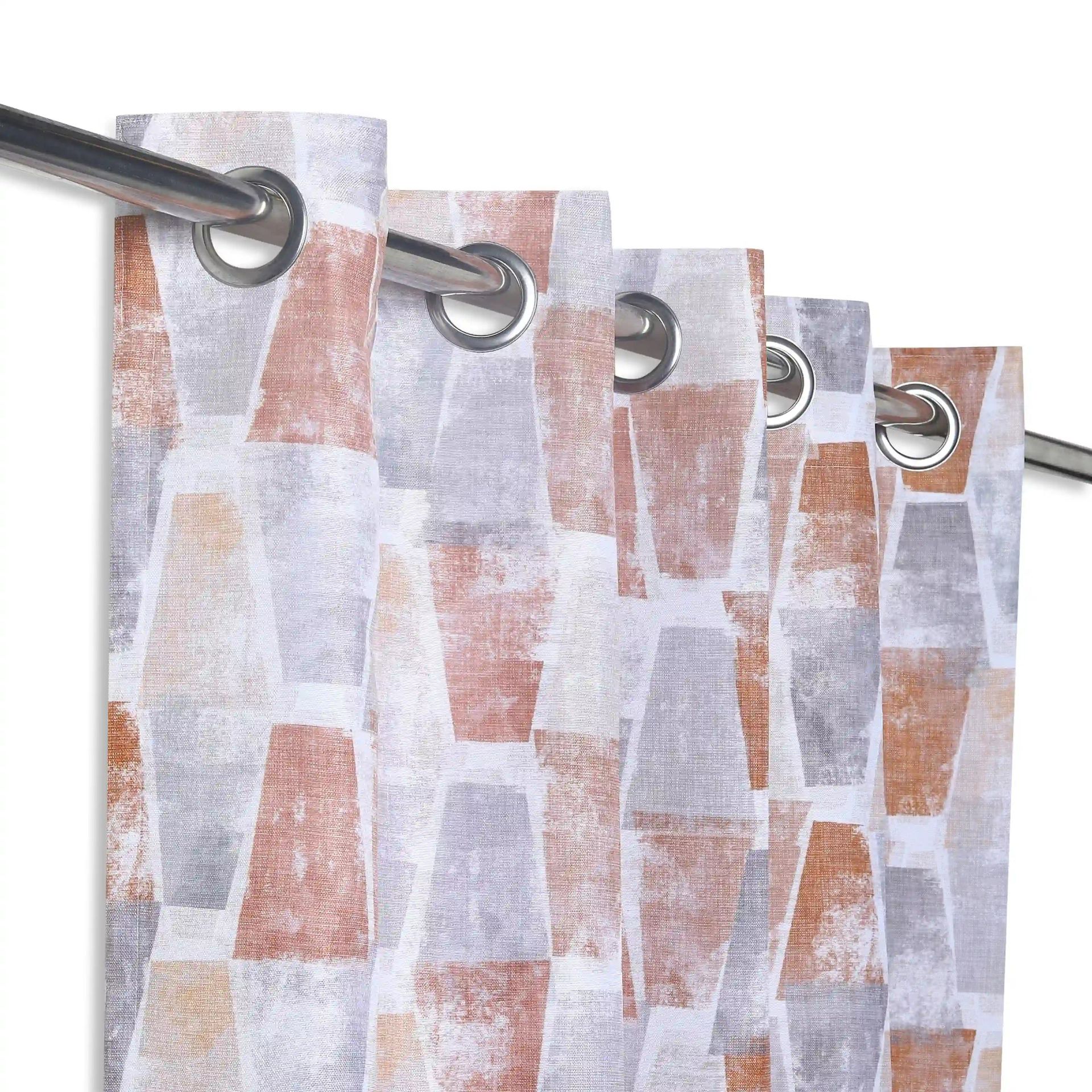 Geometric 100% Polyester Hazel Set of 2 Door Curtains | Chippa Lane