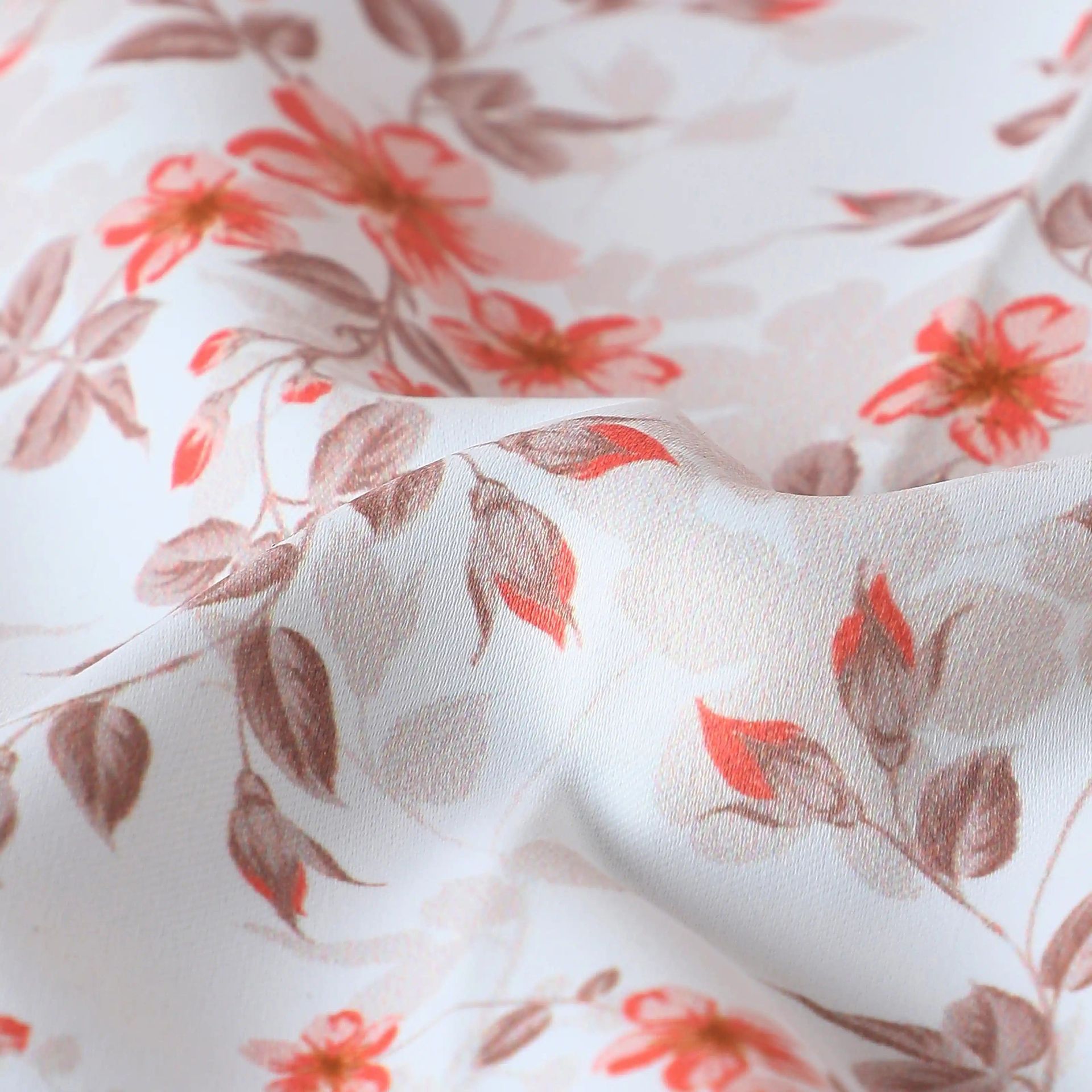 Floral 100% Polyester Burnt Ruby Set of 2 Door Curtains | Bloomshire Classic
