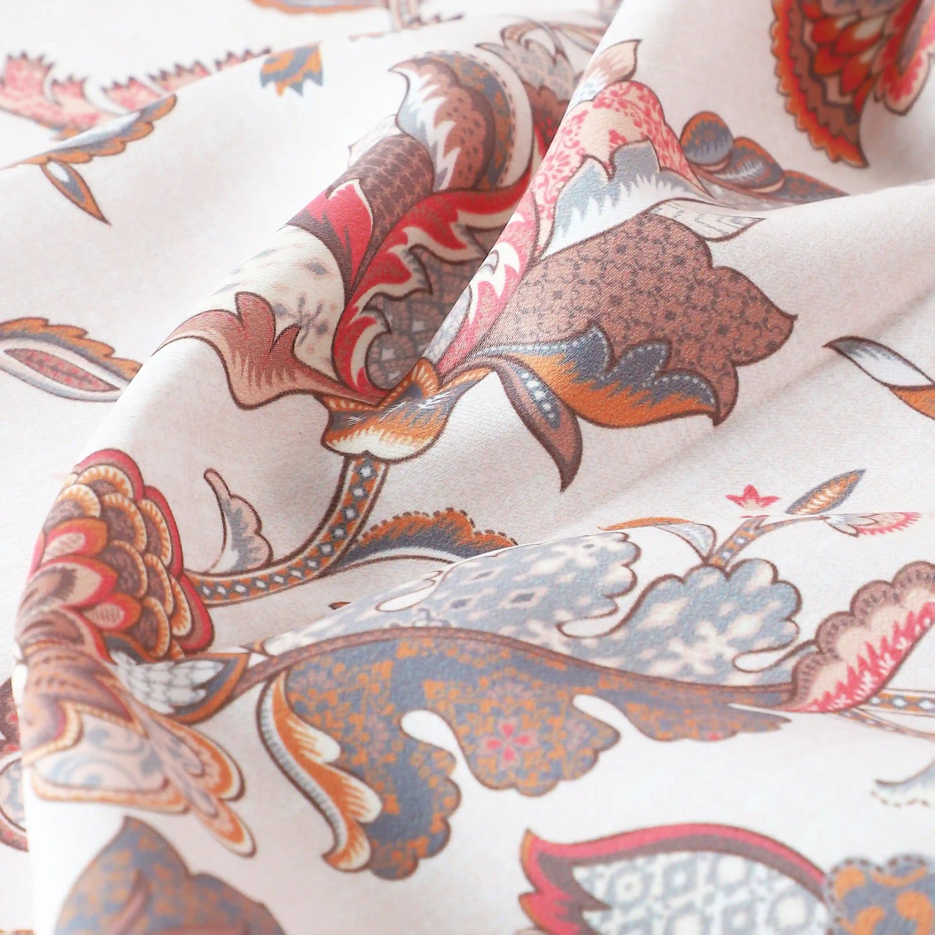 Floral 100% Polyester Salmon Set of 2 Window Curtains | Bloomshire Classic