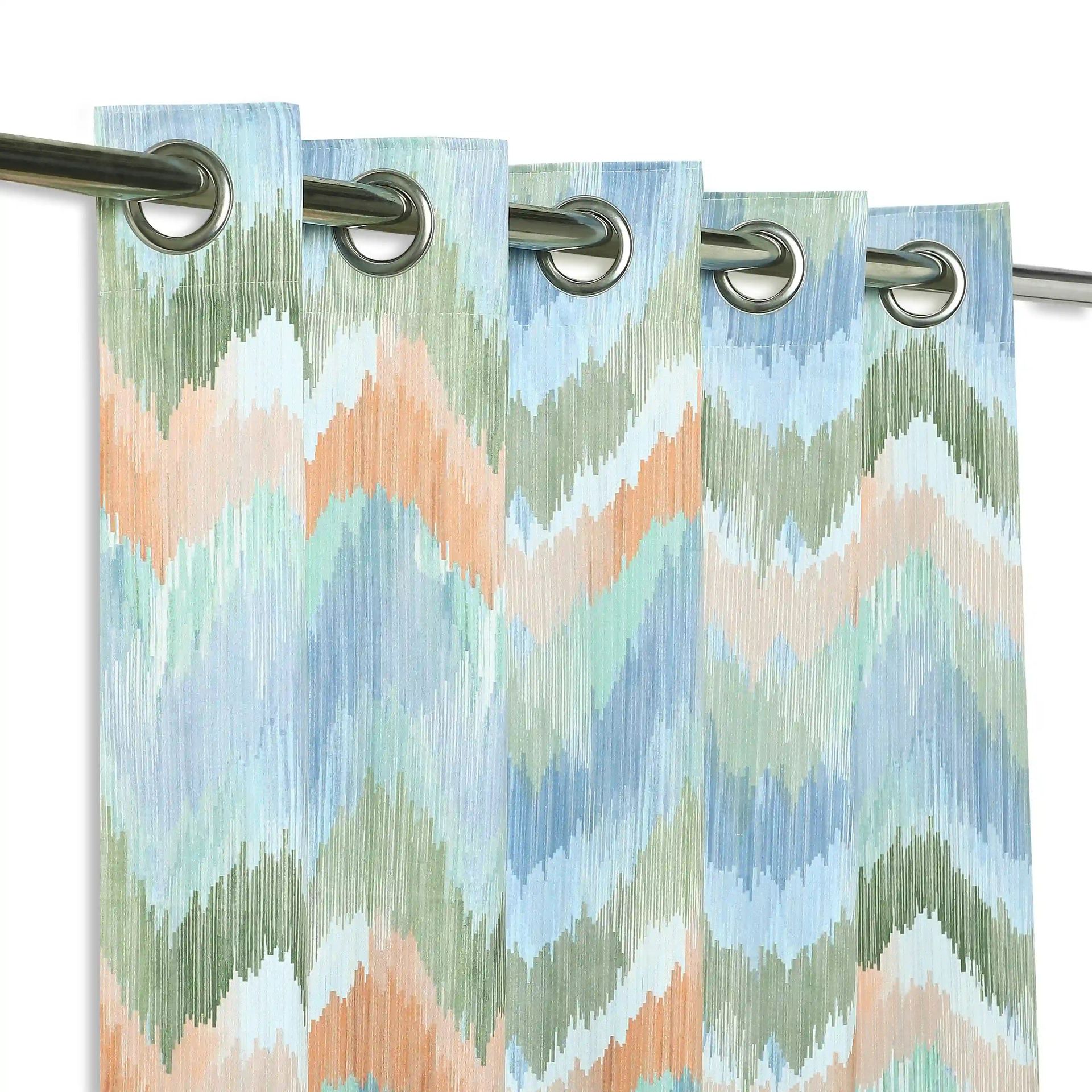 Abstract 100% Polyester Indigo Set of 2 Window Curtains | Bloomshire Classic