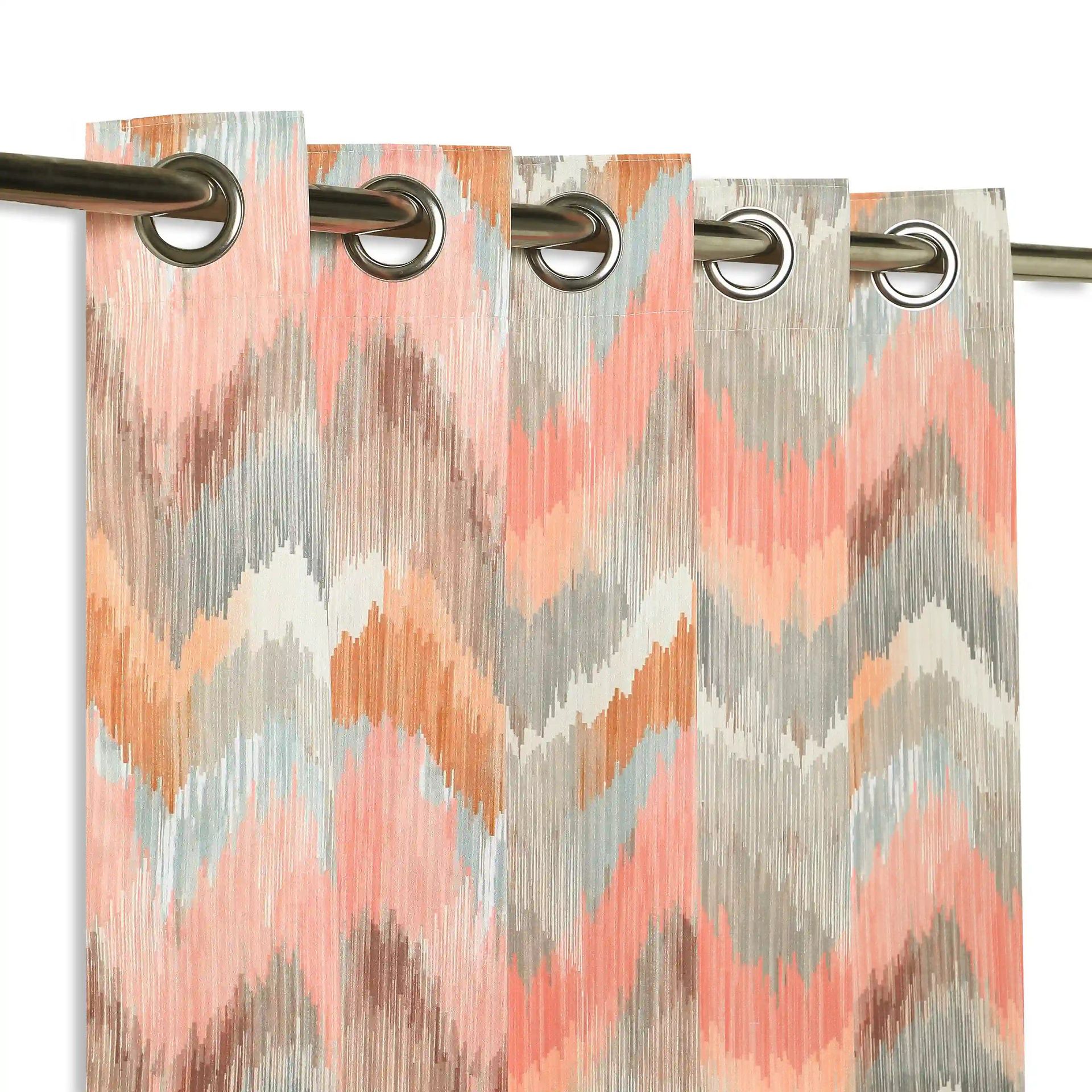 Abstract 100% Polyester Rusty Rose Set of 2 Door Curtains | Bloomshire Classic