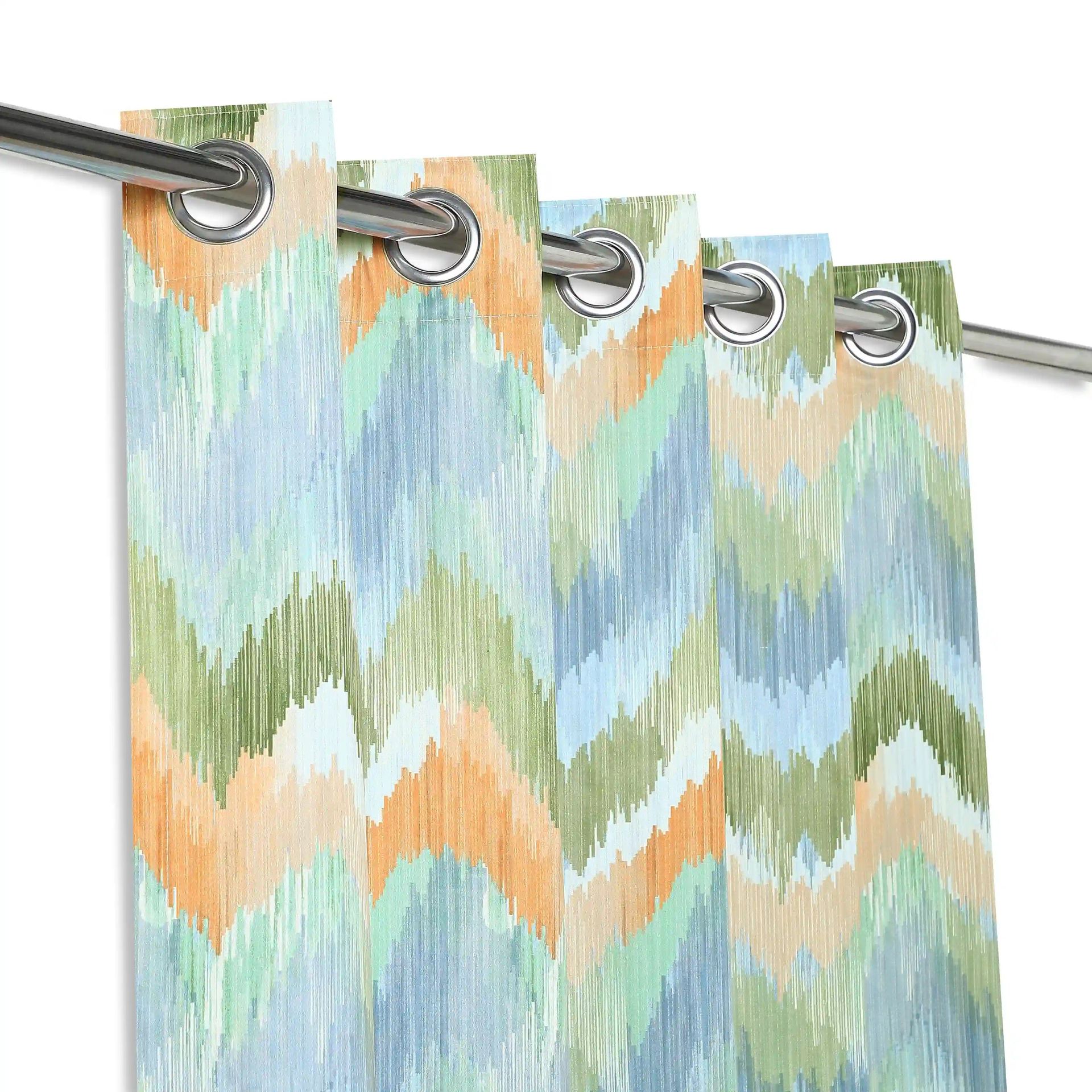 Abstract 100% Polyester Indigo Set of 2 Long Door Curtains | Bloomshire Classic
