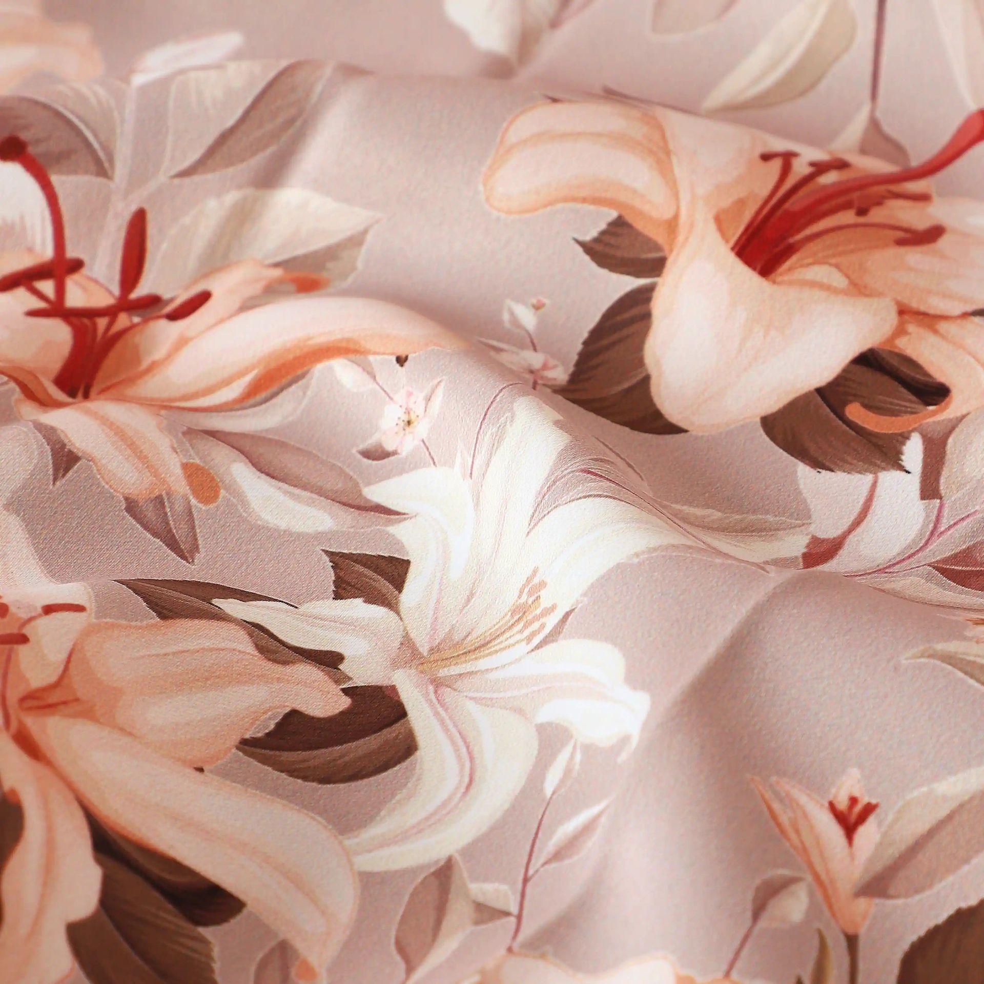 Floral 100% Polyester Coral Set of 2 Door Curtains | Bloomshire Classic