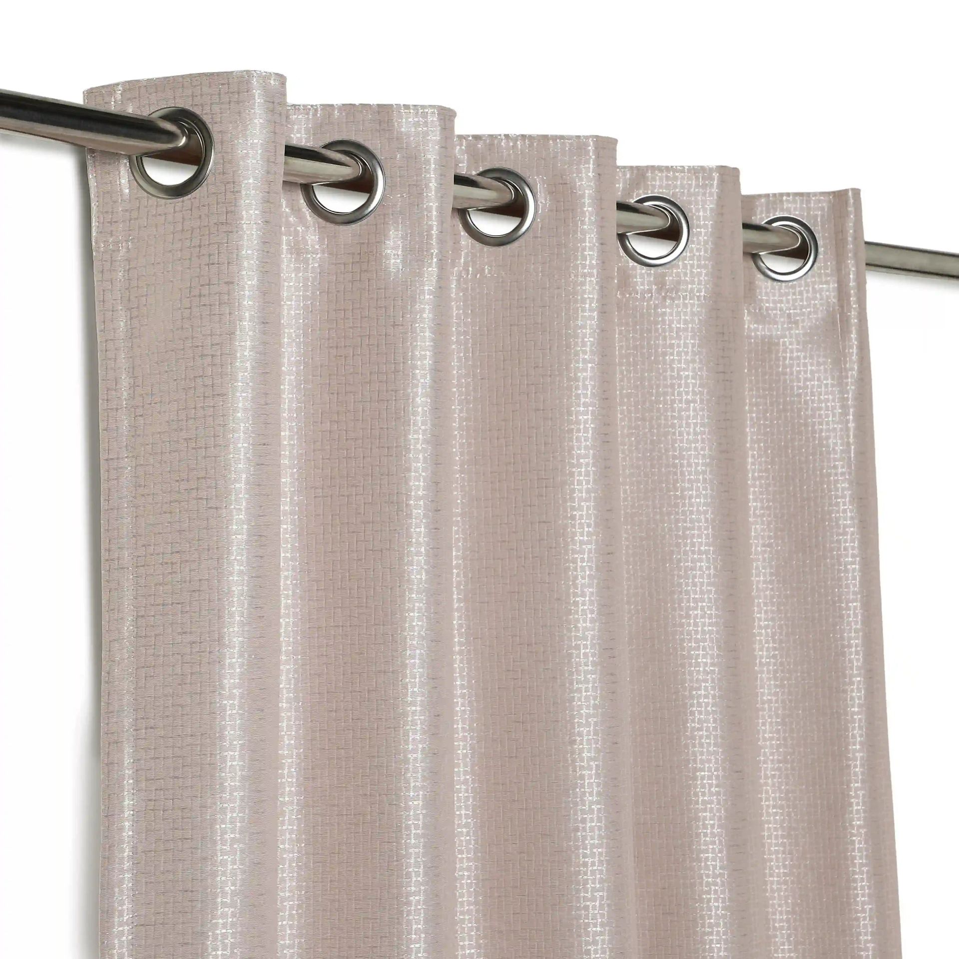 Solid Dyed Polyester Cotton blend Misty Rose Set of 2 Long Door Curtains | Pelushe