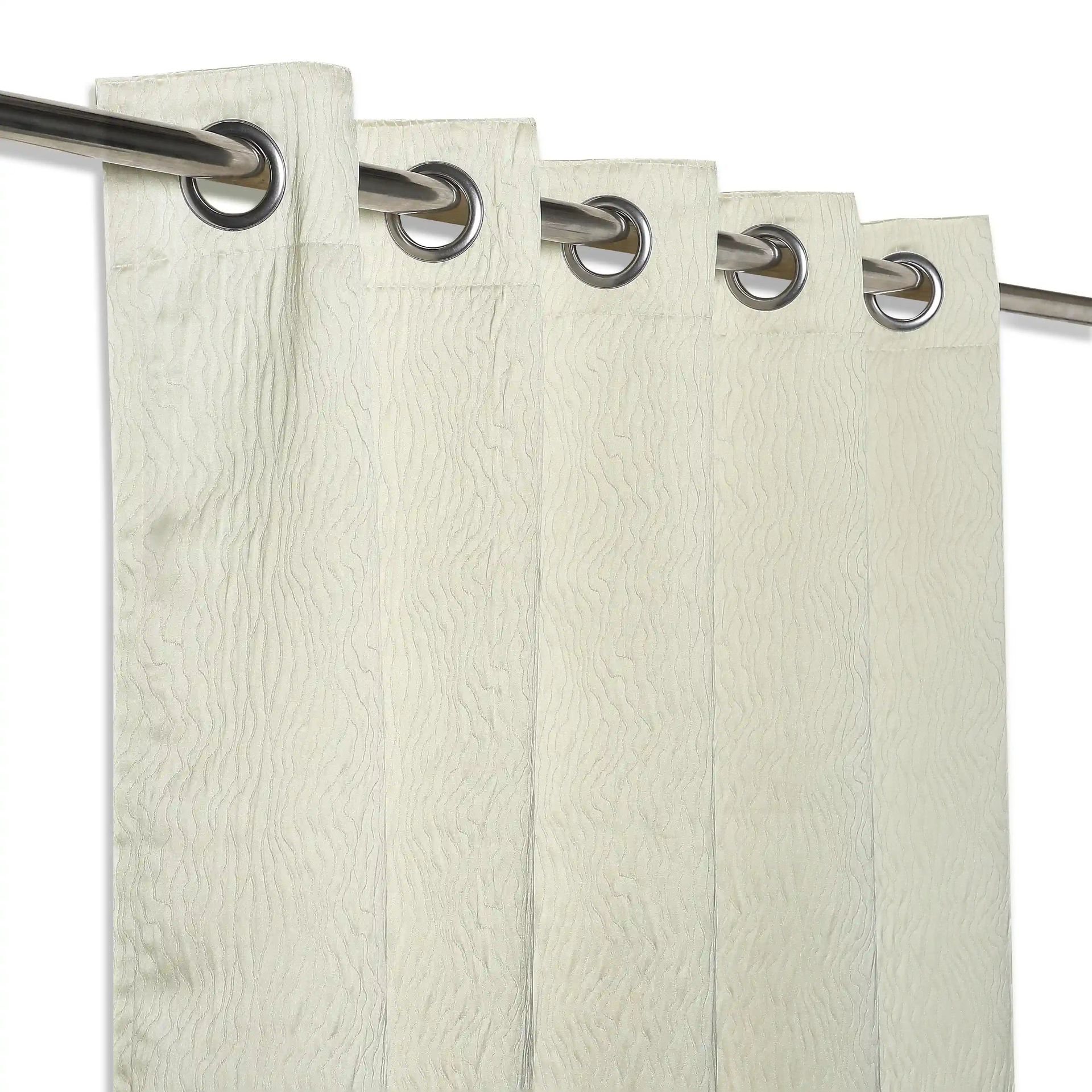 Solid Dyed 100% Polyester Vanilla Set of 2 Window Curtains | Pelushe