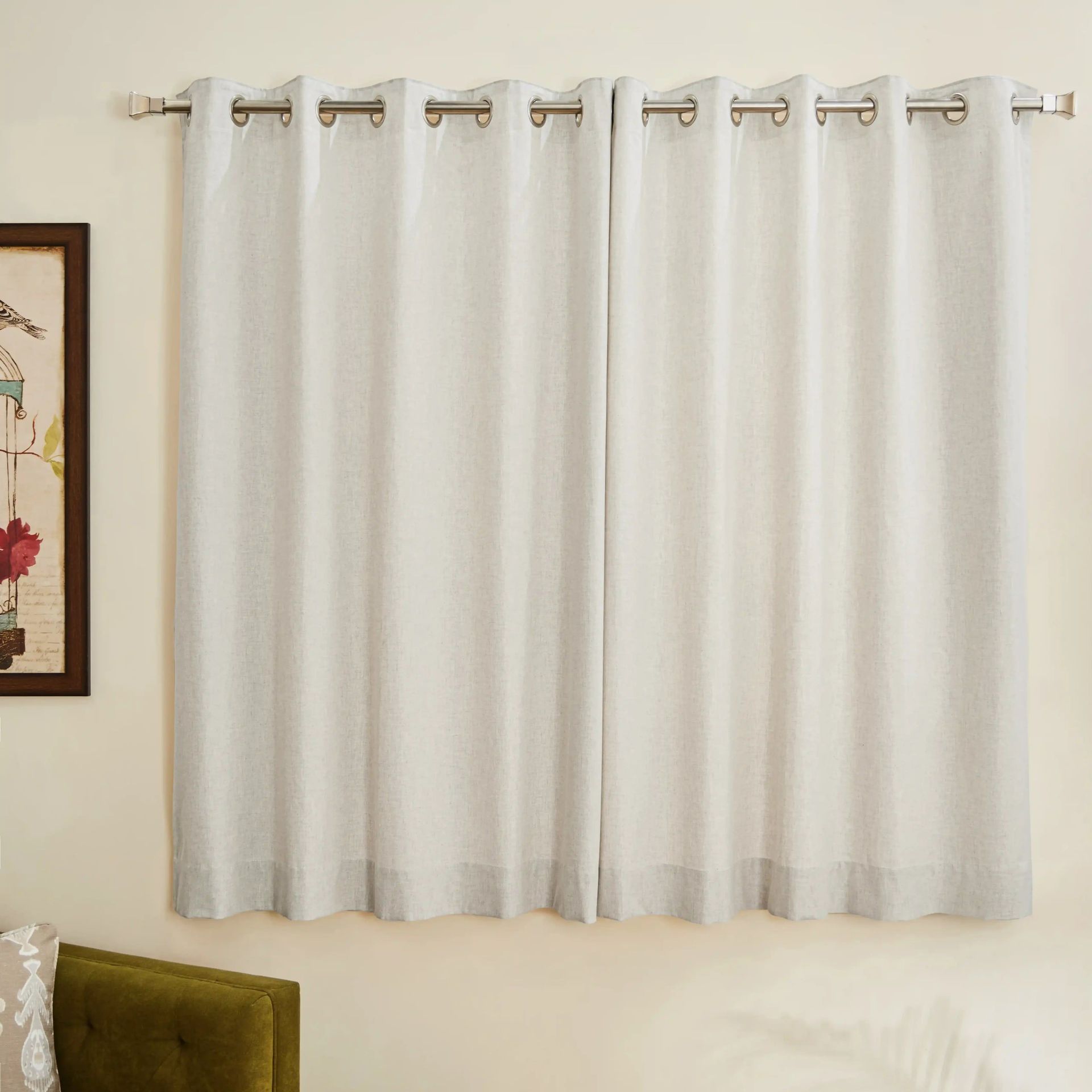Solid Dyed 100% Cotton Feather Set of 2 Window Curtains | Pelushe