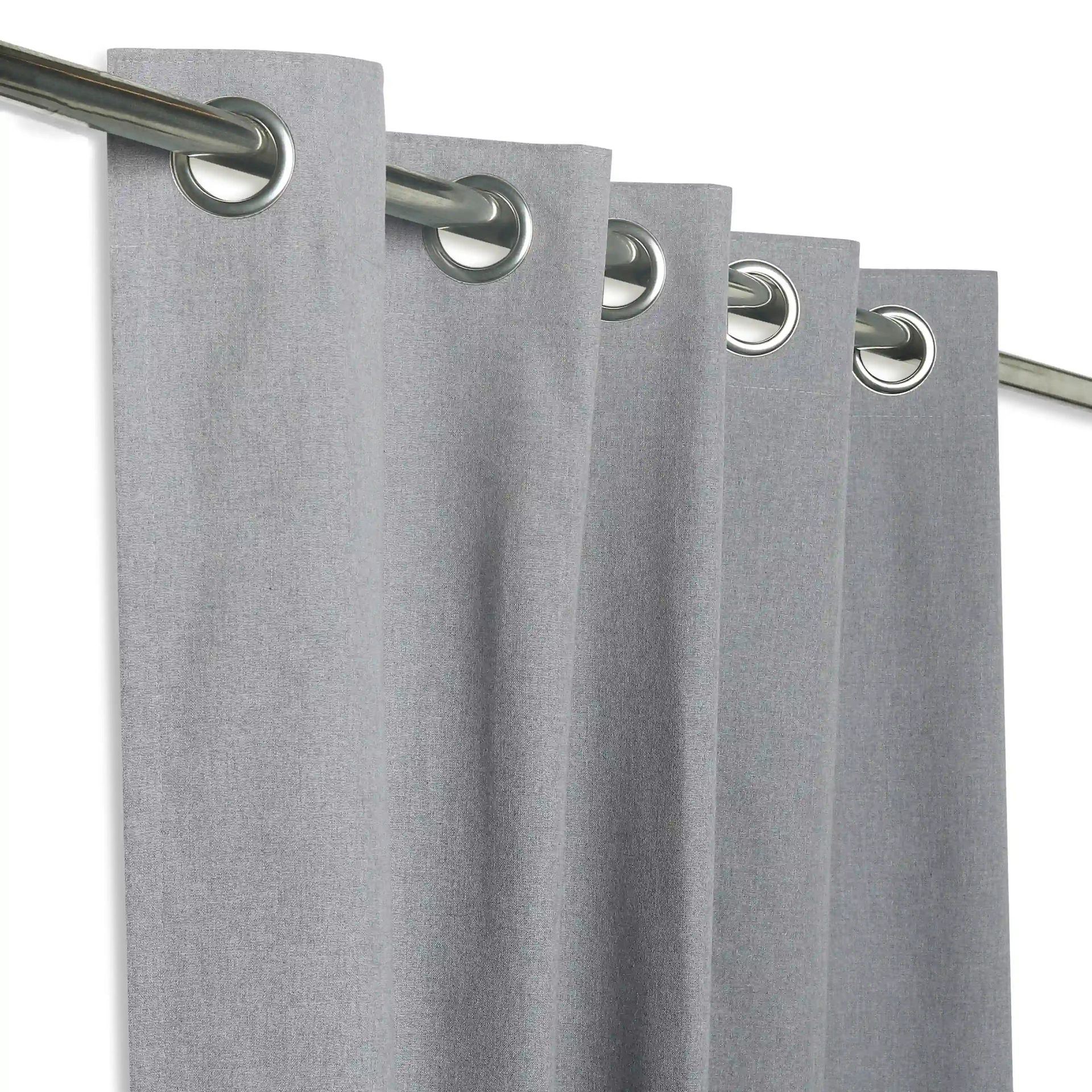 Solid Dyed 100% Cotton Cool Grey Set of 2 Window Curtains | Pelushe