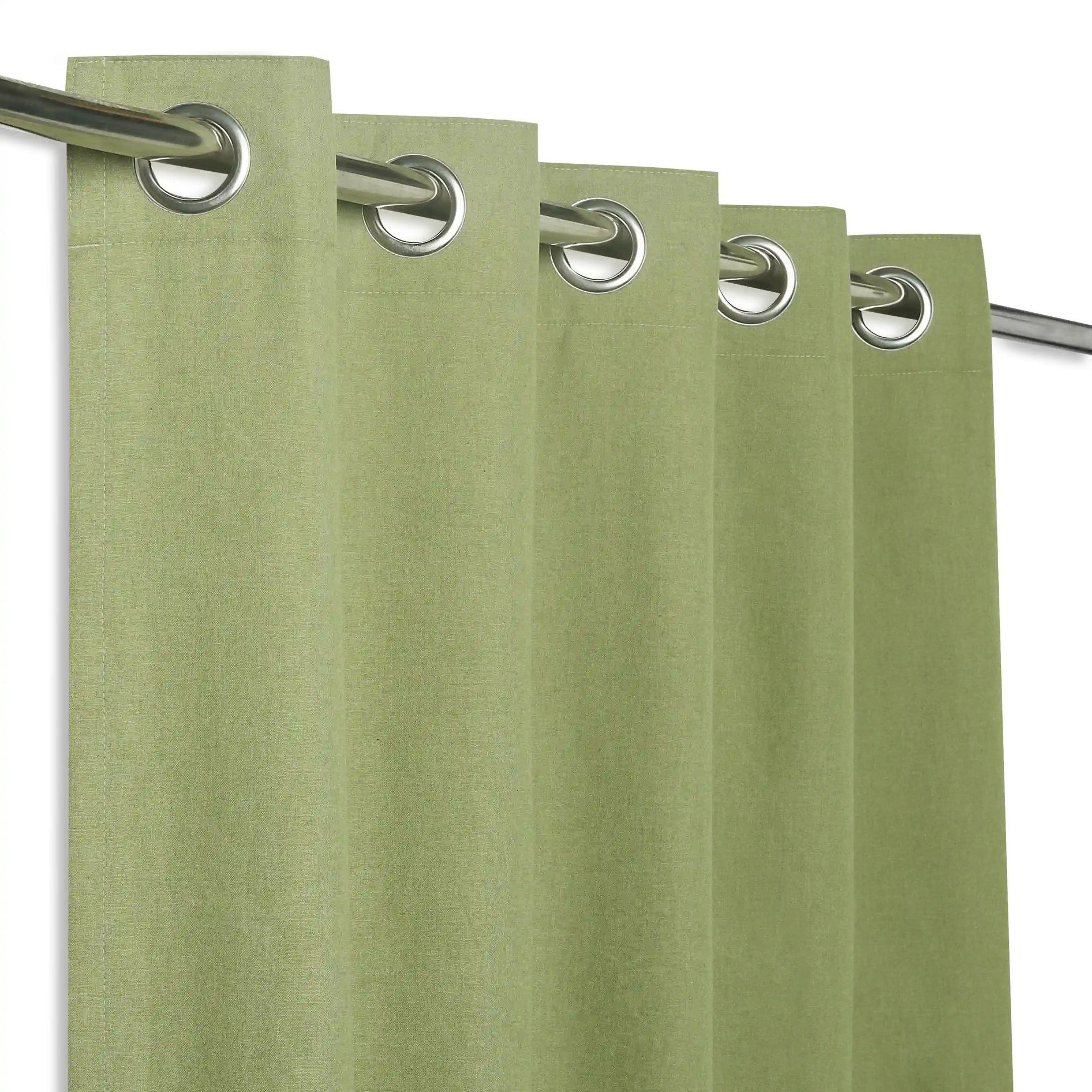 Solid Dyed 100% Cotton Soft Moss Set of 2 Window Curtains | Pelushe