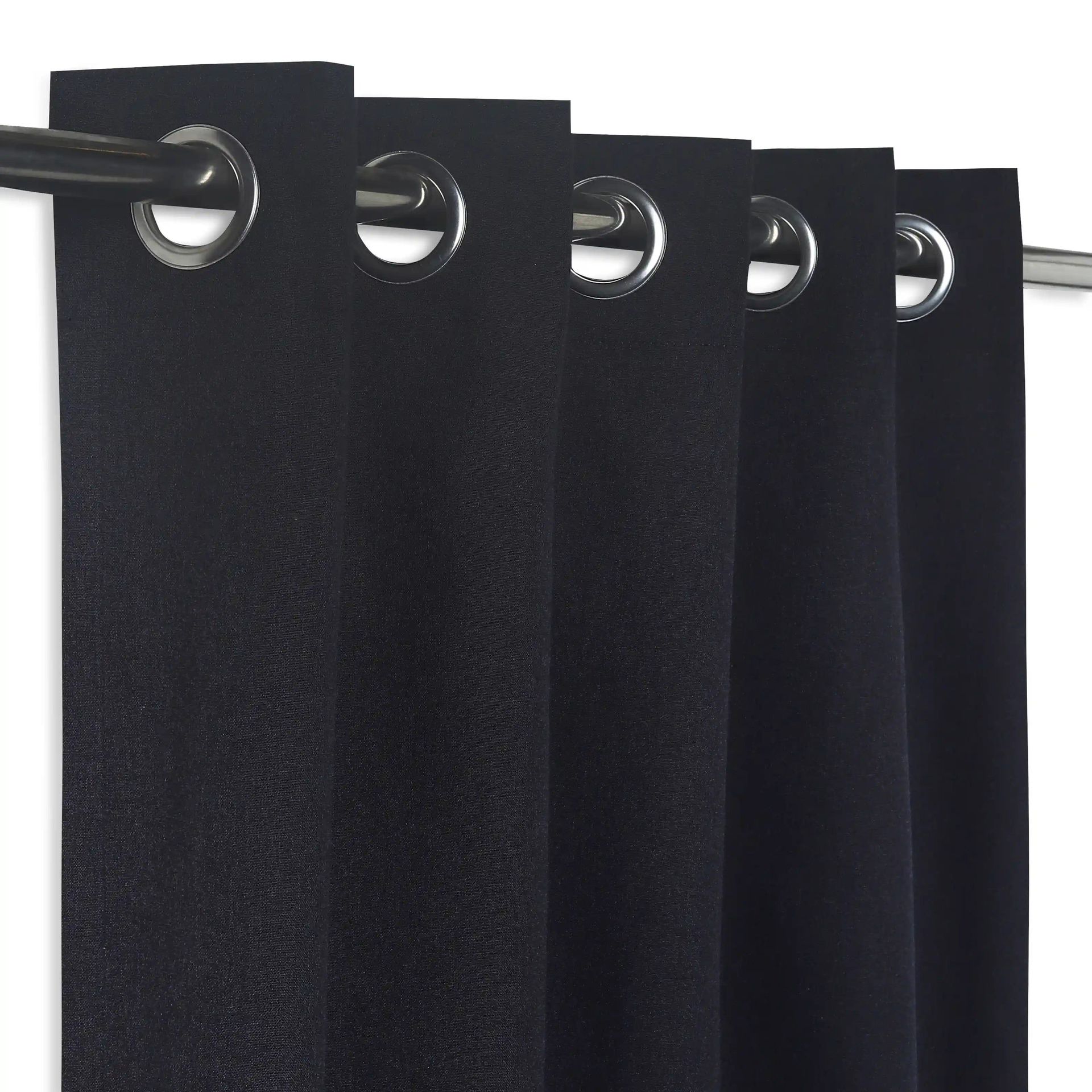 Solid Dyed 100% Cotton Black Beauty Set of 2 Long Door Curtains | Pelushe
