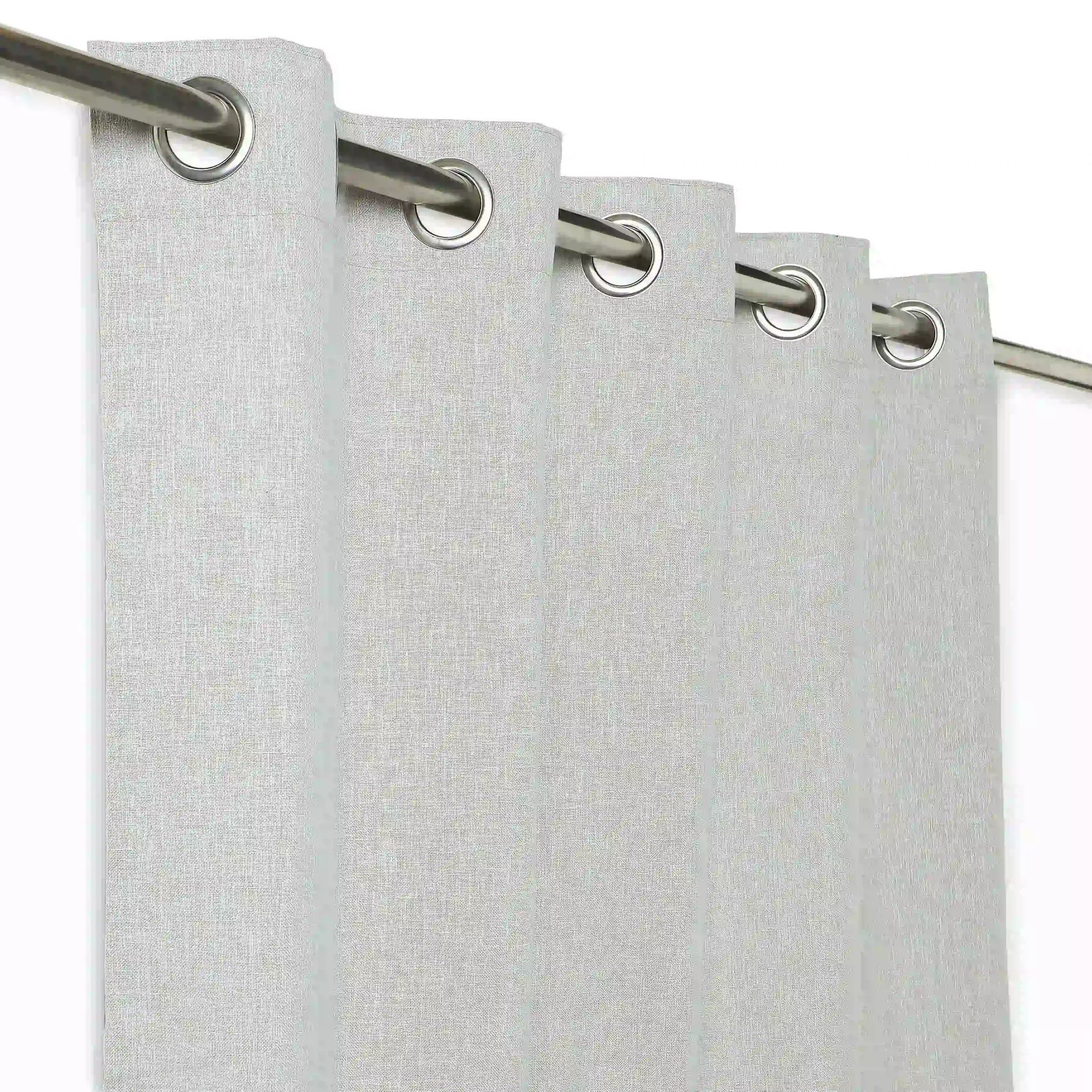 Solid Dyed Polyester Cotton blend Stone Relic Set of 2 Window Curtains | Paleto