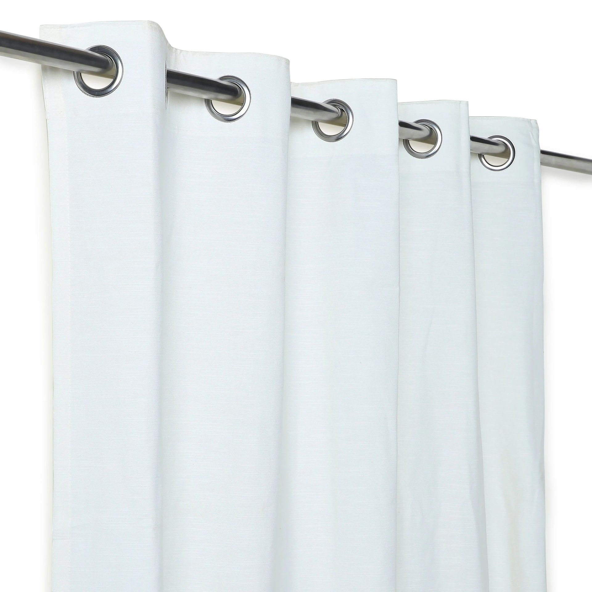 Solid Dyed Cotton Polyester blend Cream Set of 2 Door Curtains | Paleto