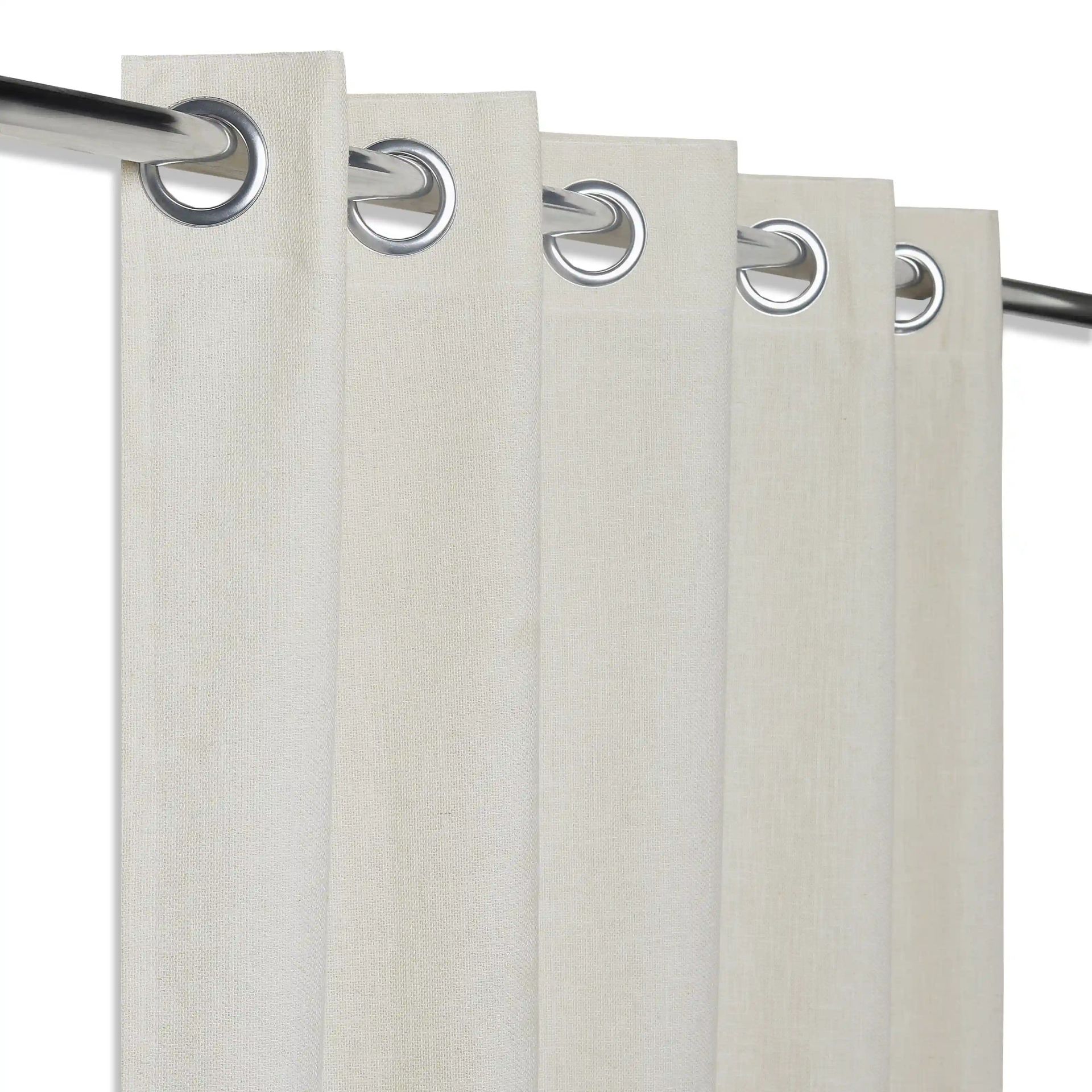 Solid Dyed Polyester Cotton blend Snow Set of 2 Door Curtains | Paleto