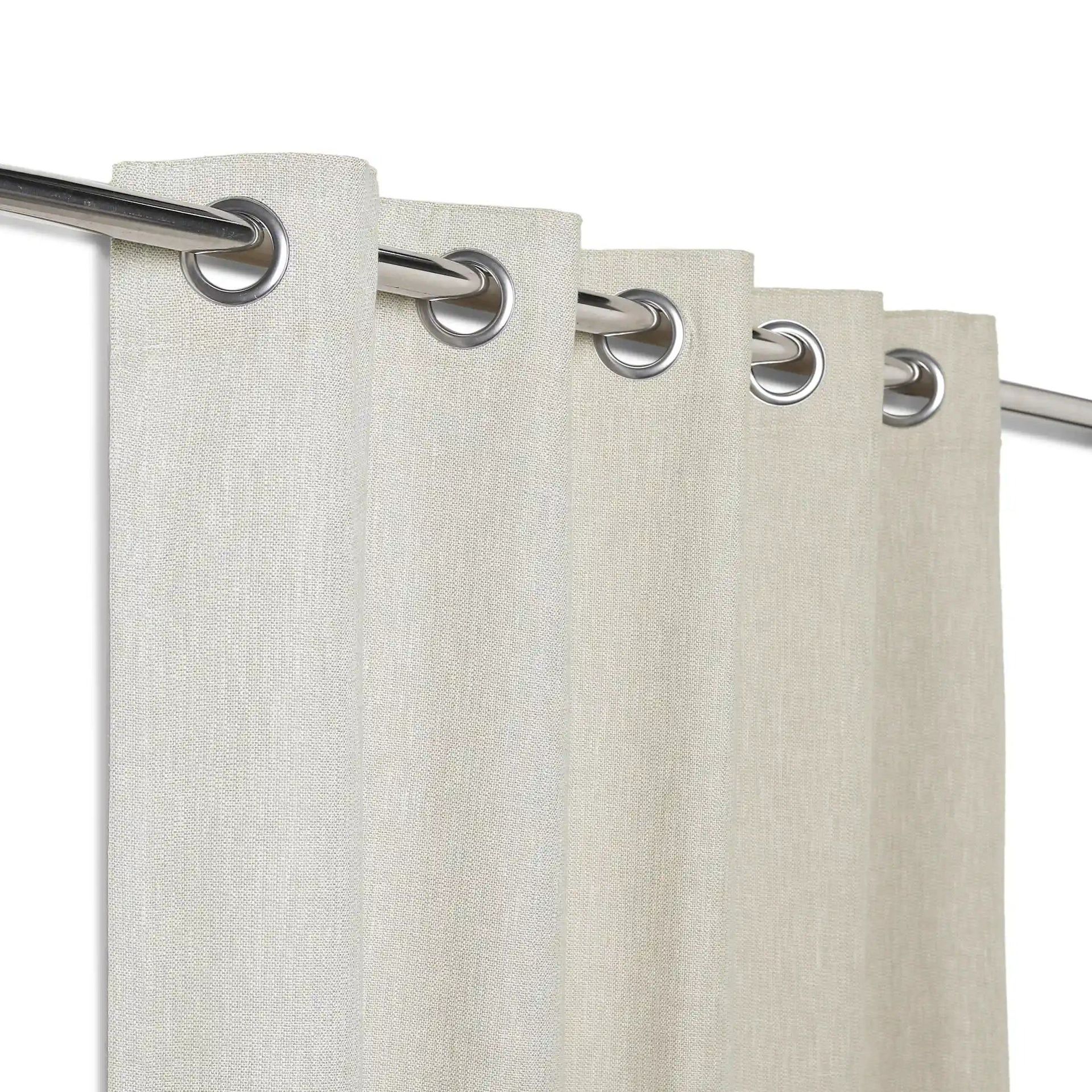 Solid Dyed Cotton Polyester Viscose Linen blend Cloud Set of 2 Window Curtains | Paleto