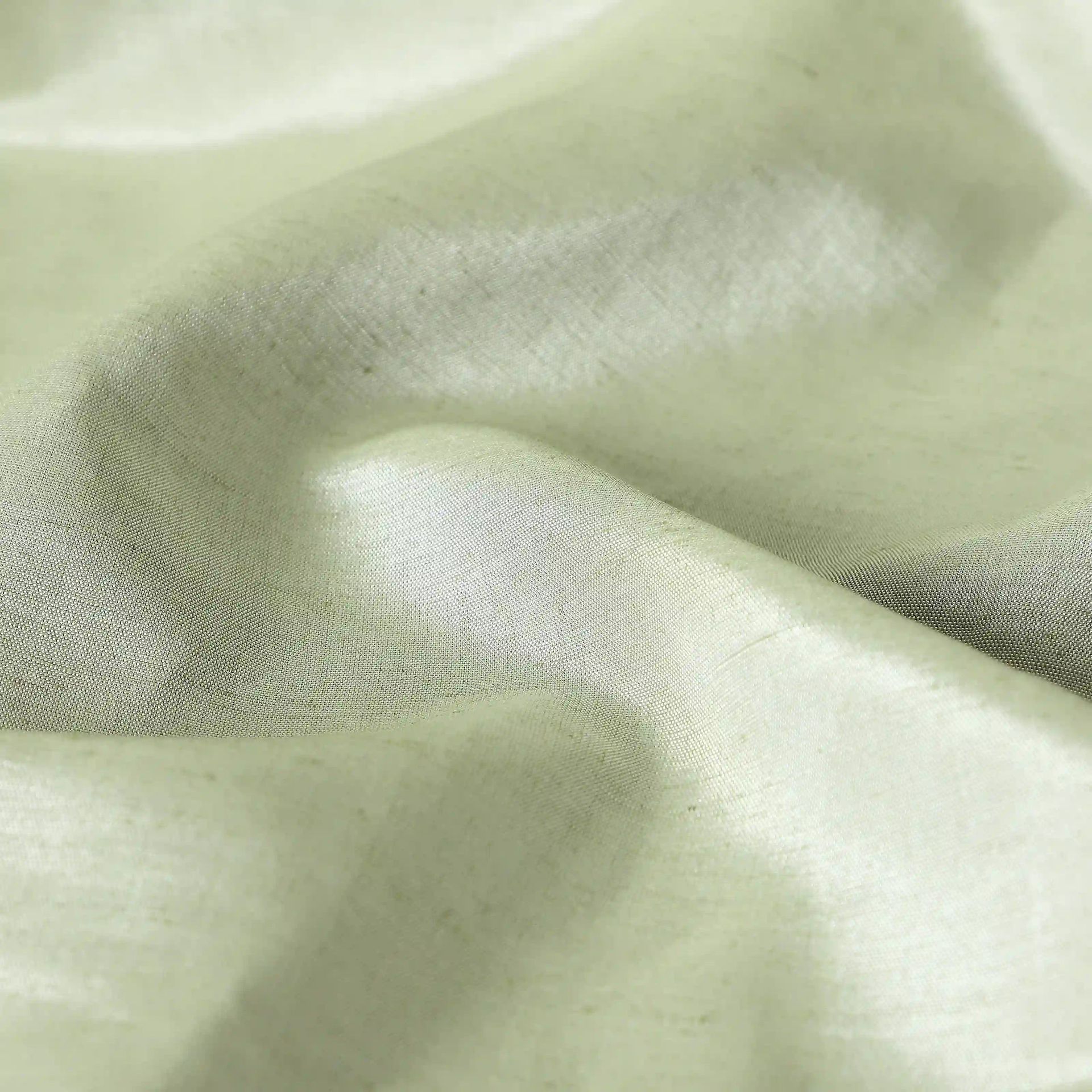 Solid Dyed Linen Cotton Polyester blend Green Tea Set of 2 Window Curtains | Paleto