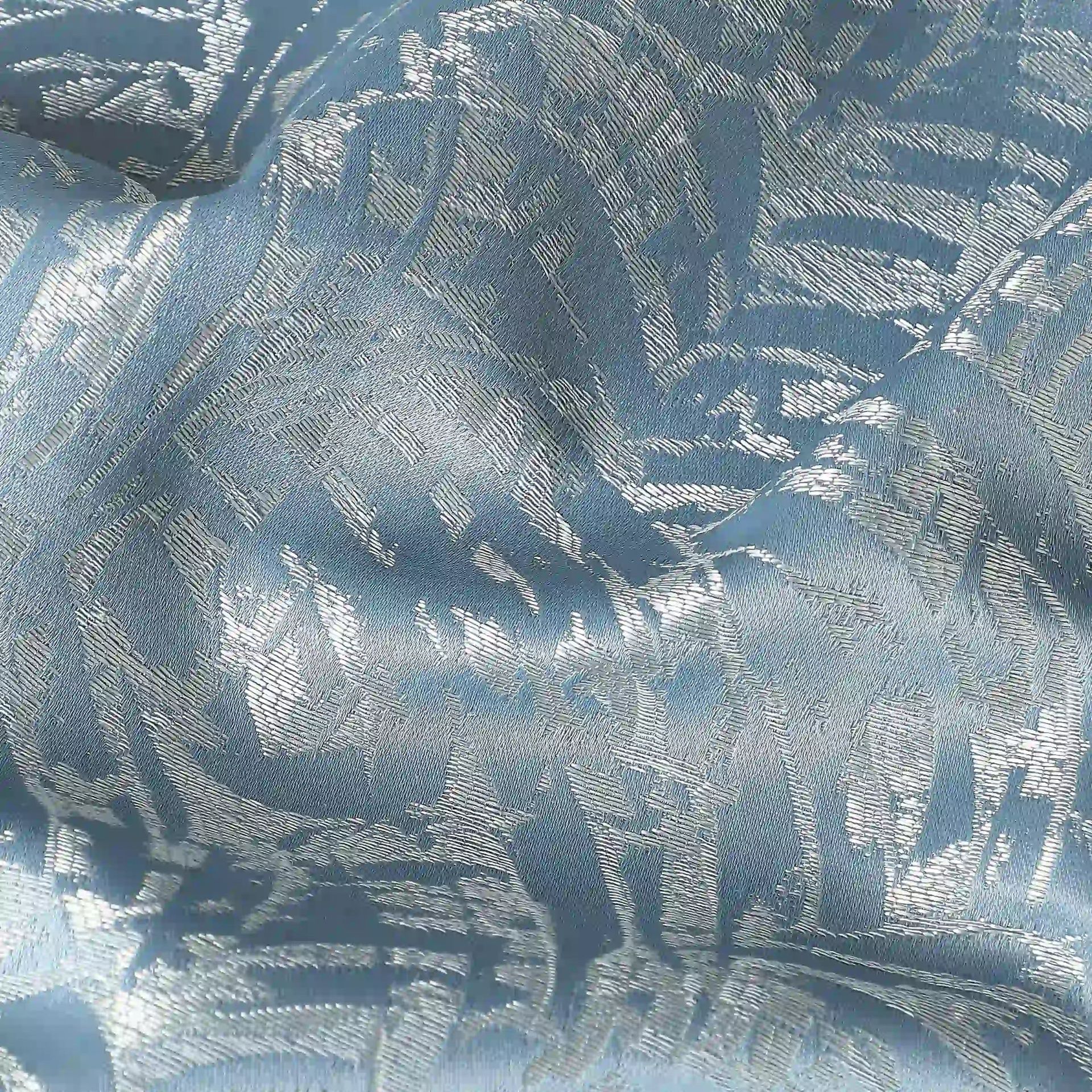 Jacquard Polyester Cotton blend Blue Dust Set of 2 Door Curtains | De Jacquard Luxe