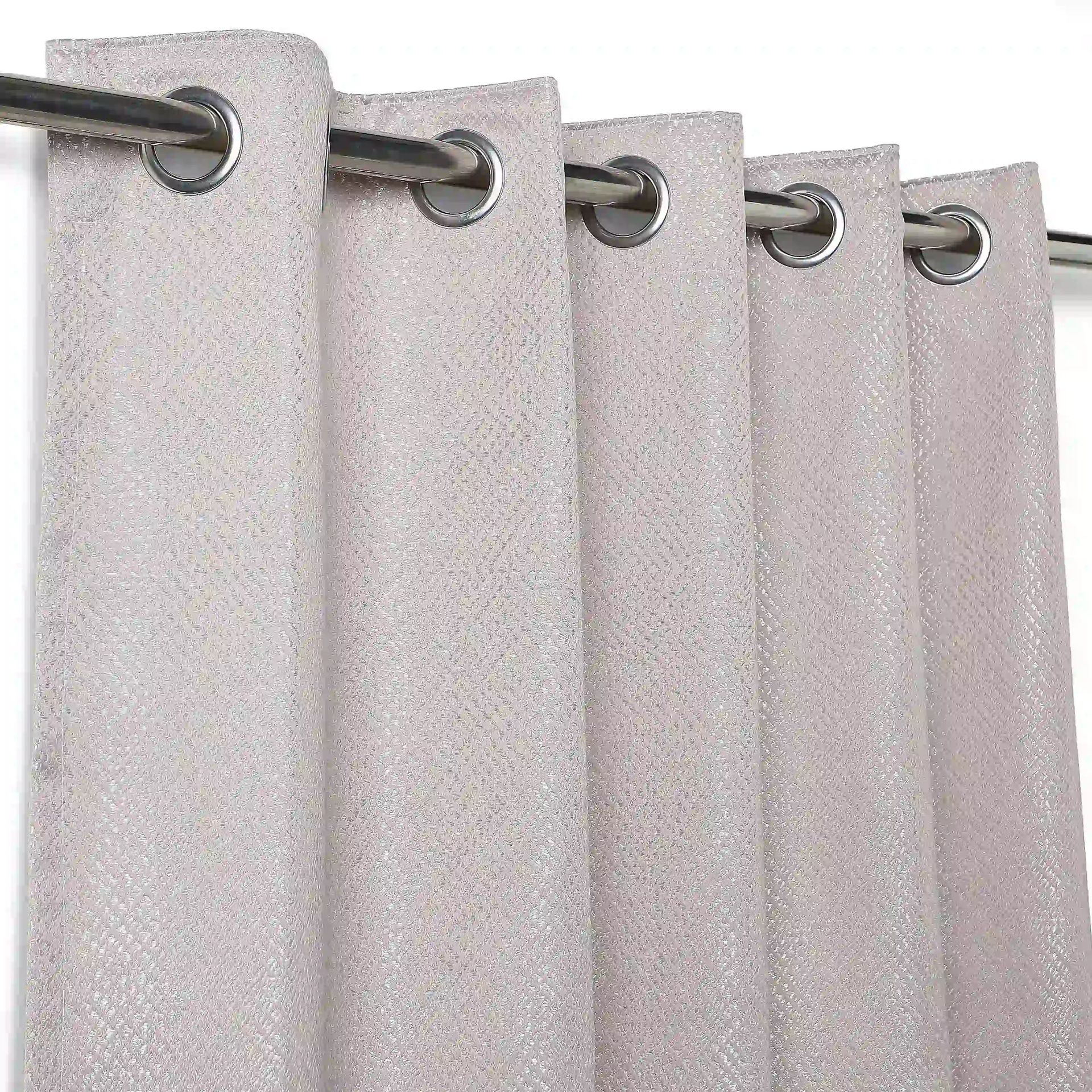 Jacquard Polyester Cotton blend Dusky Lilac Set of 2 Door Curtains | De Jacquard Luxe
