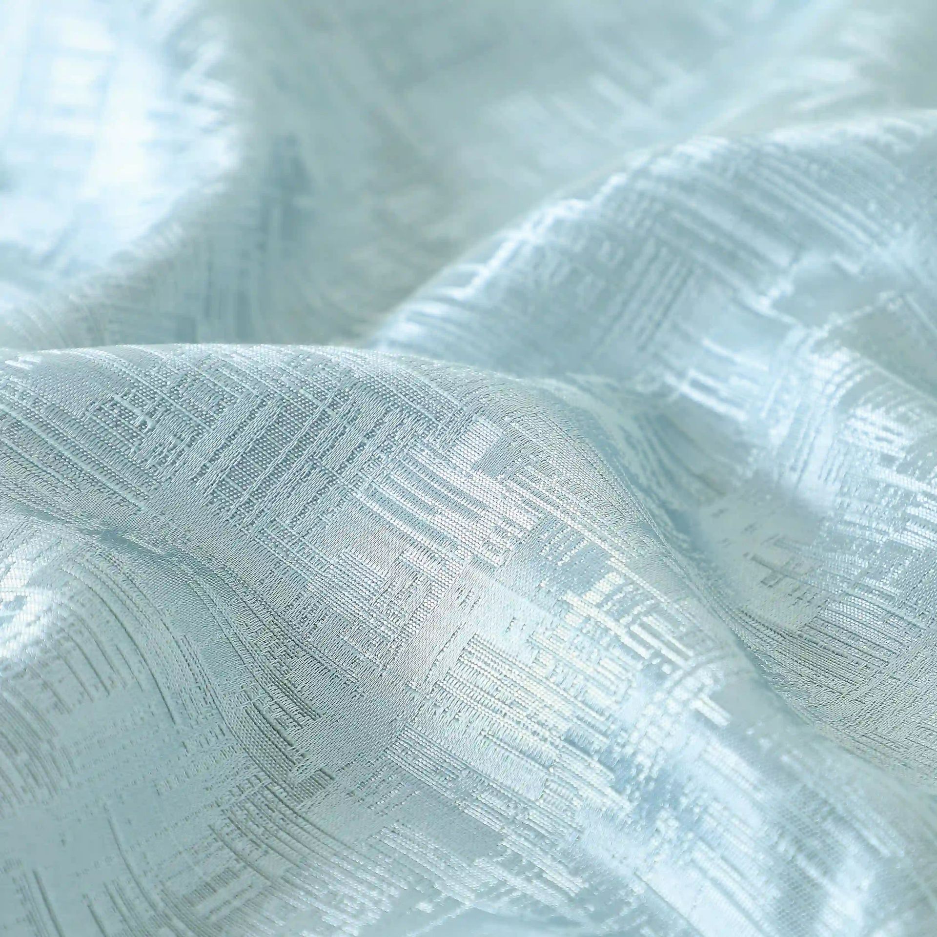 Jacquard Polyester Cotton blend Ocean Haze Set of 2 Window Curtains | De Jacquard Classic