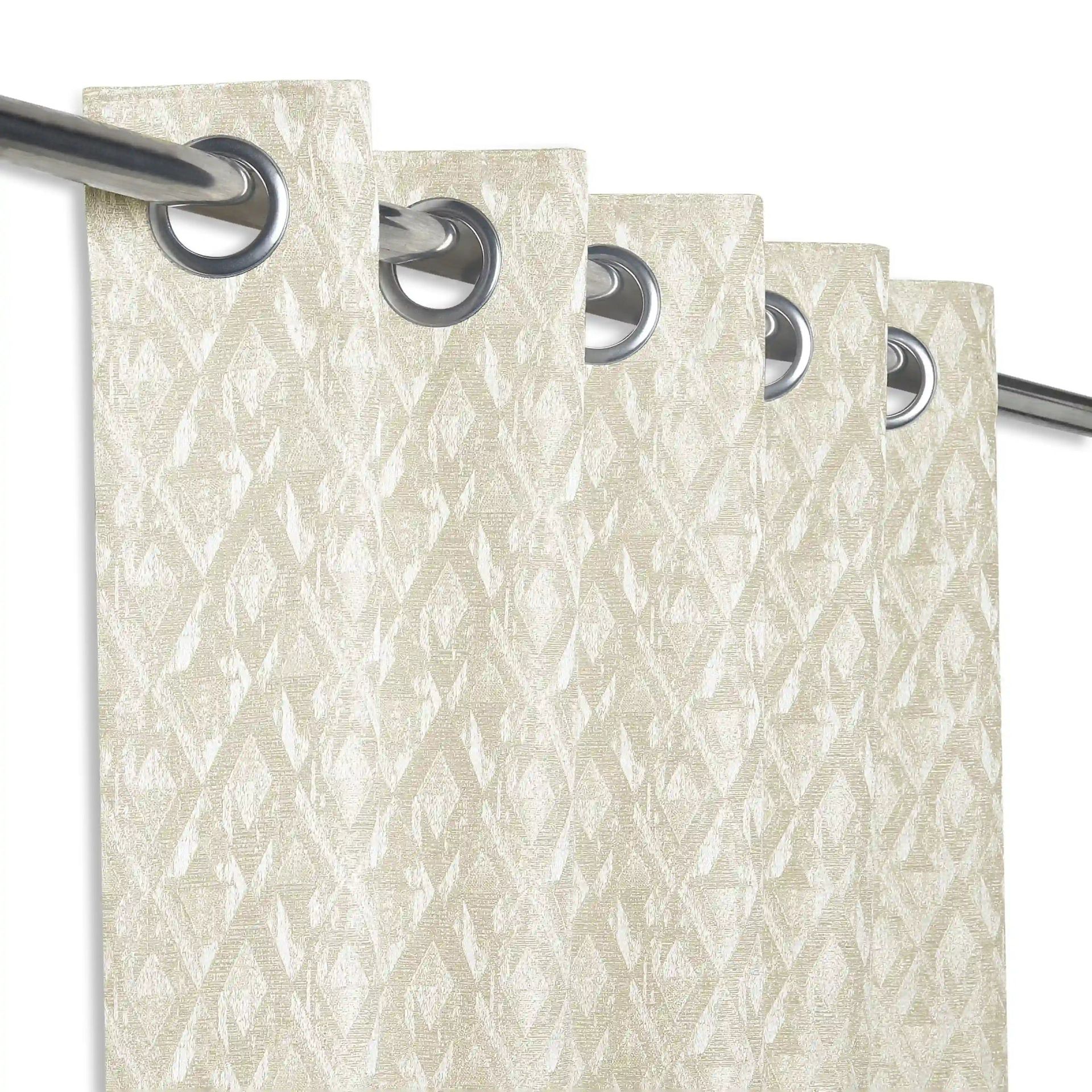 Jacquard Polyester Cotton blend Stone Set of 2 Door Curtains | De Jacquard Classic