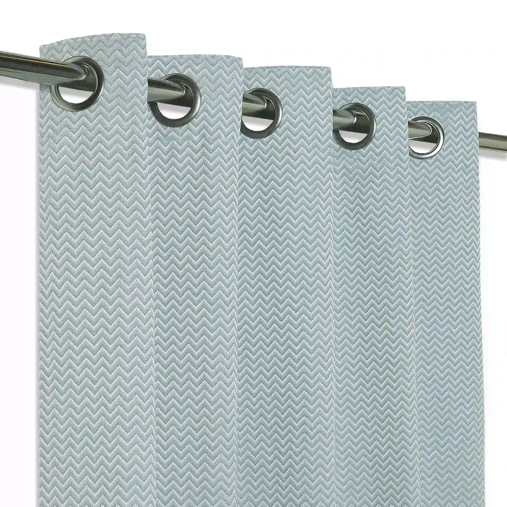 Jacquard Polyester Cotton blend Blue Dust Set of 2 Door Curtains | De Jacquard Classic