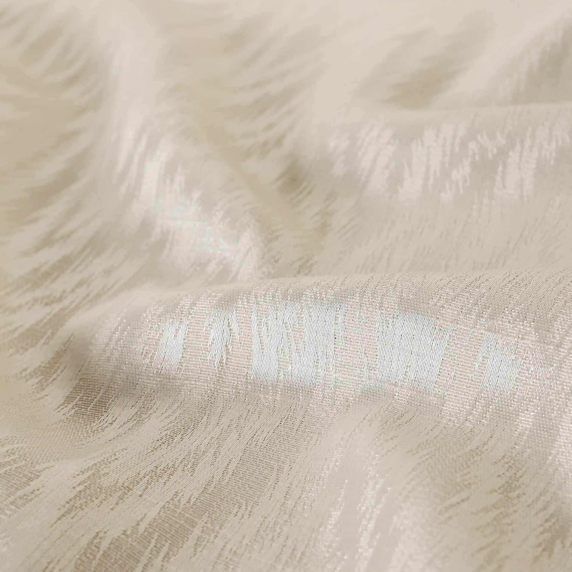 Jacquard Polyester Cotton blend Ivory Set of 2 Window Curtains | De Jacquard Classic