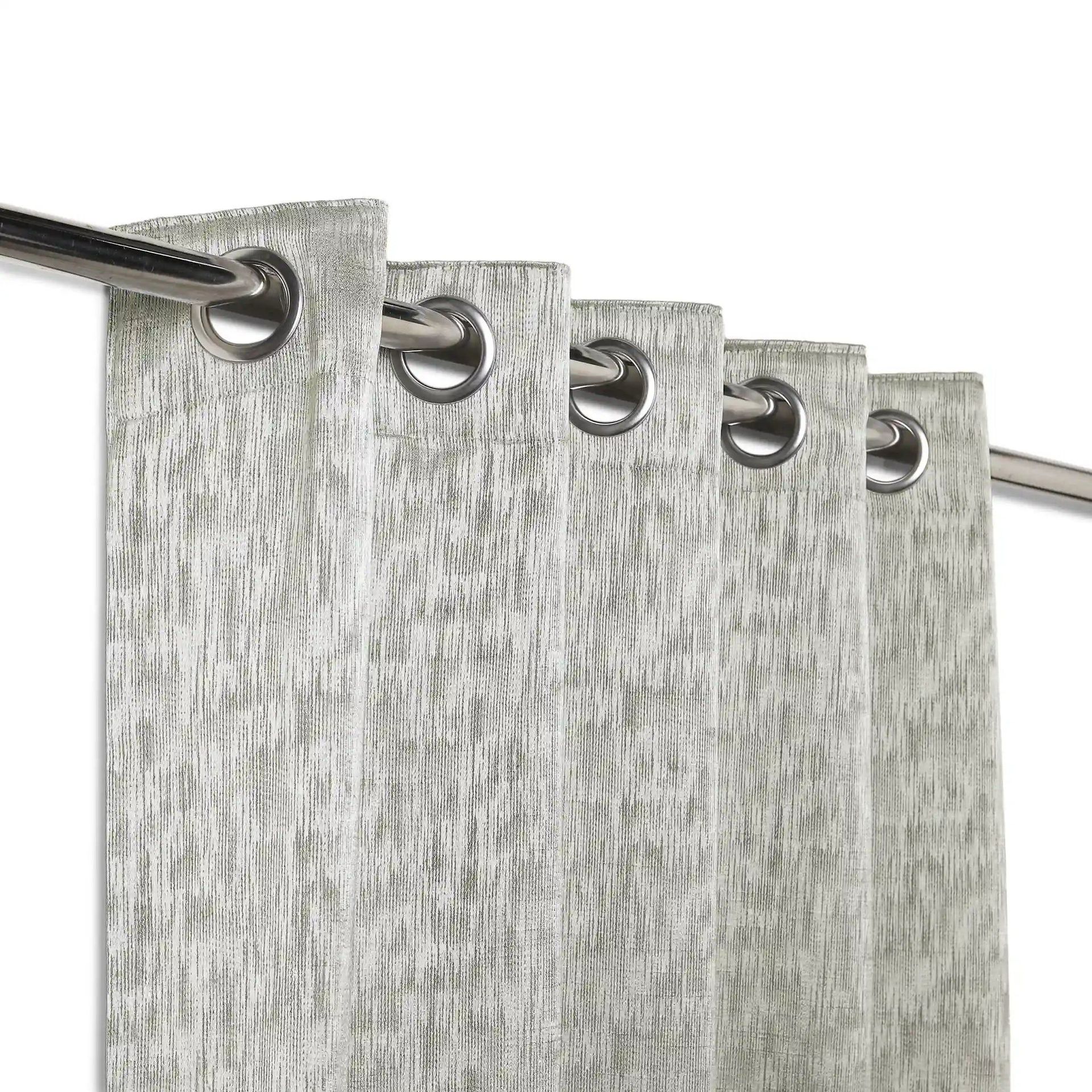 Jacquard Polyester Cotton blend Ash Set of 2 Window Curtains | De Jacquard Classic