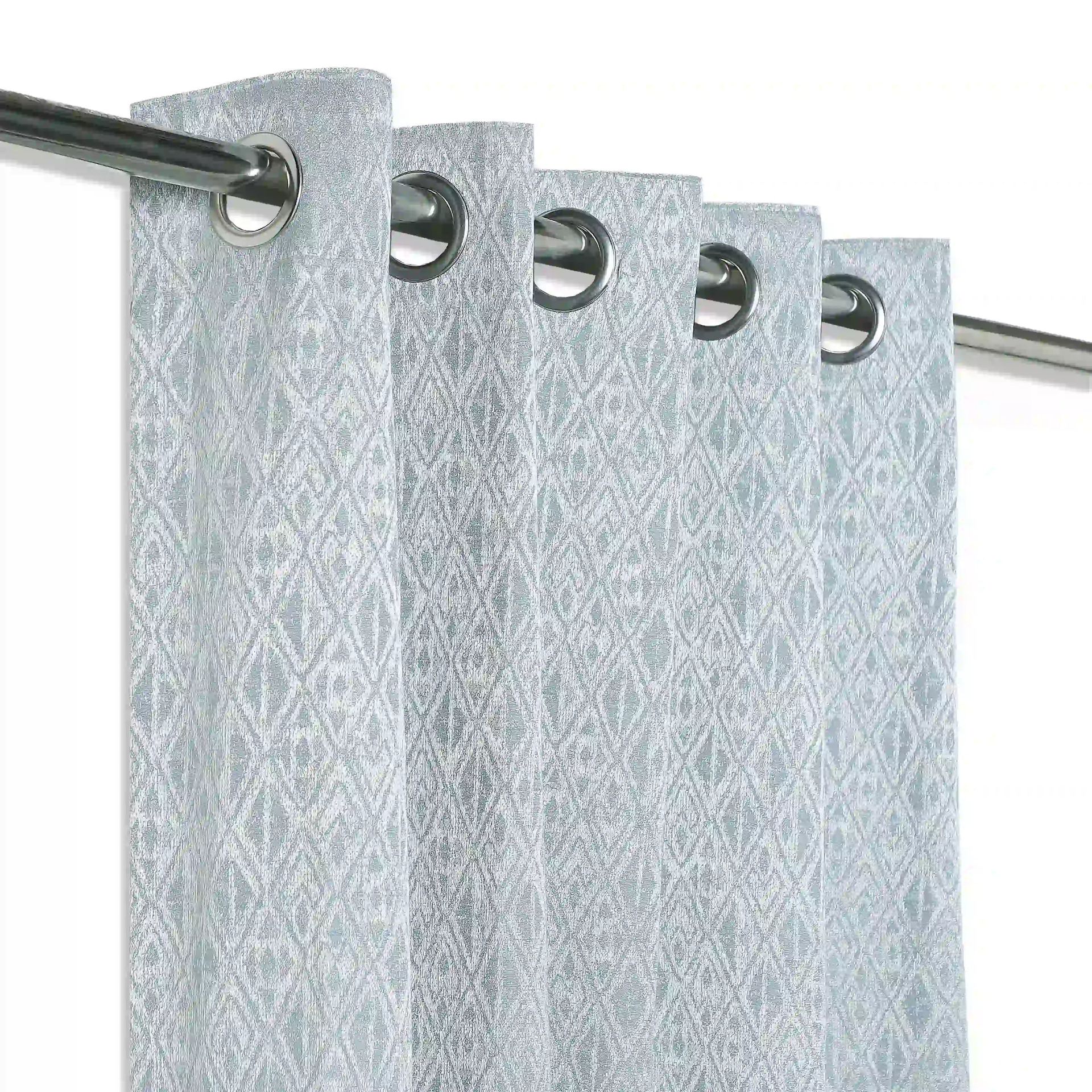 Jacquard Polyester Cotton blend Sky Set of 2 Window Curtains | De Jacquard Classic