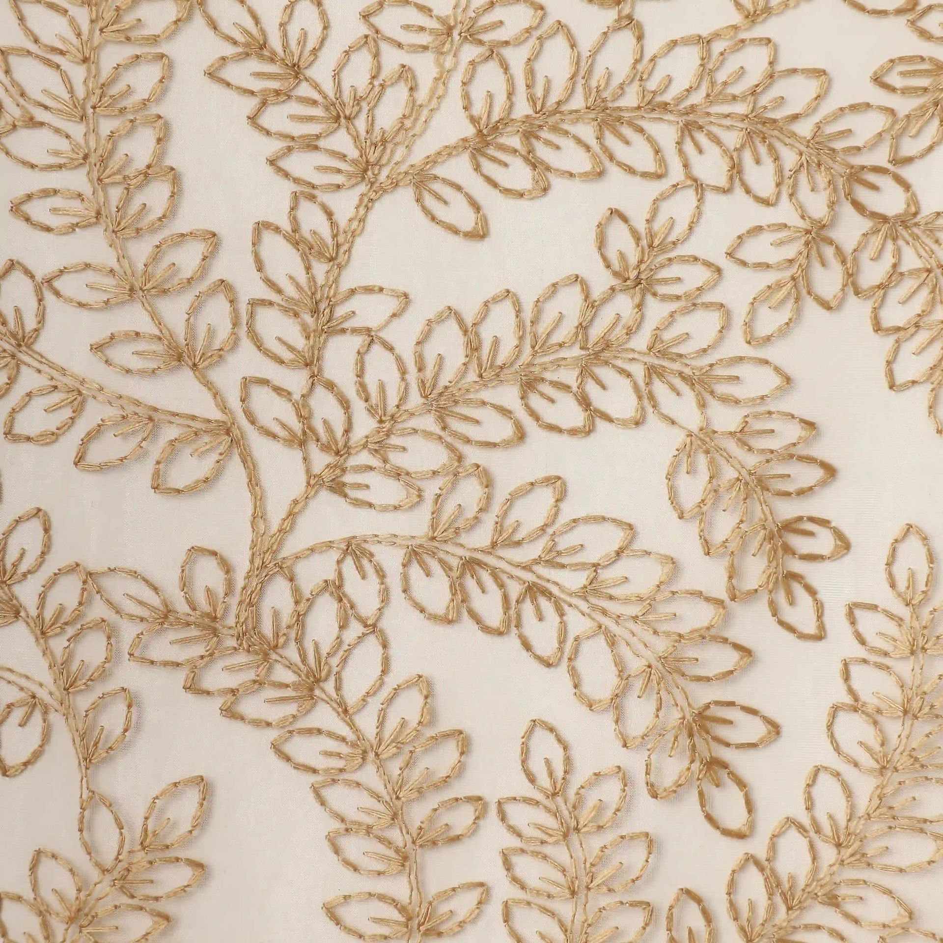 Sheer 100% Polyester Golden Sand Set of 2 Door Curtains | Velina