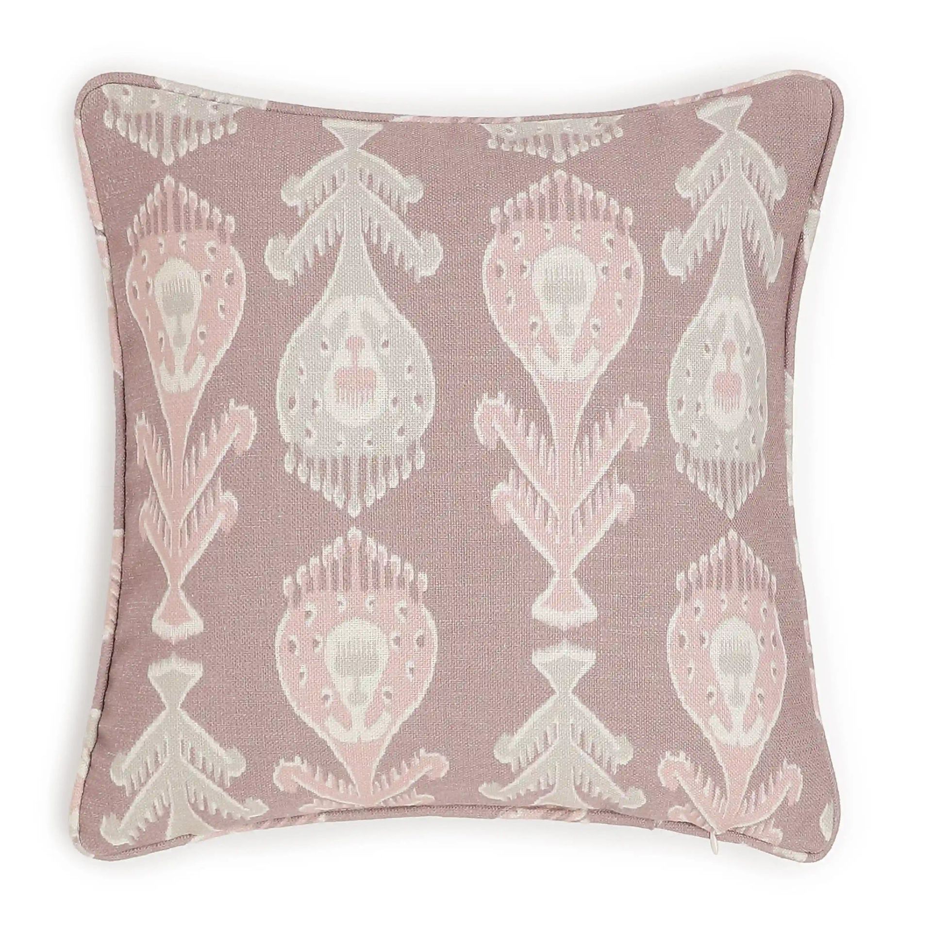 Ethnic Polyester Blend Lilac Dust Cushion Cover | Estrella