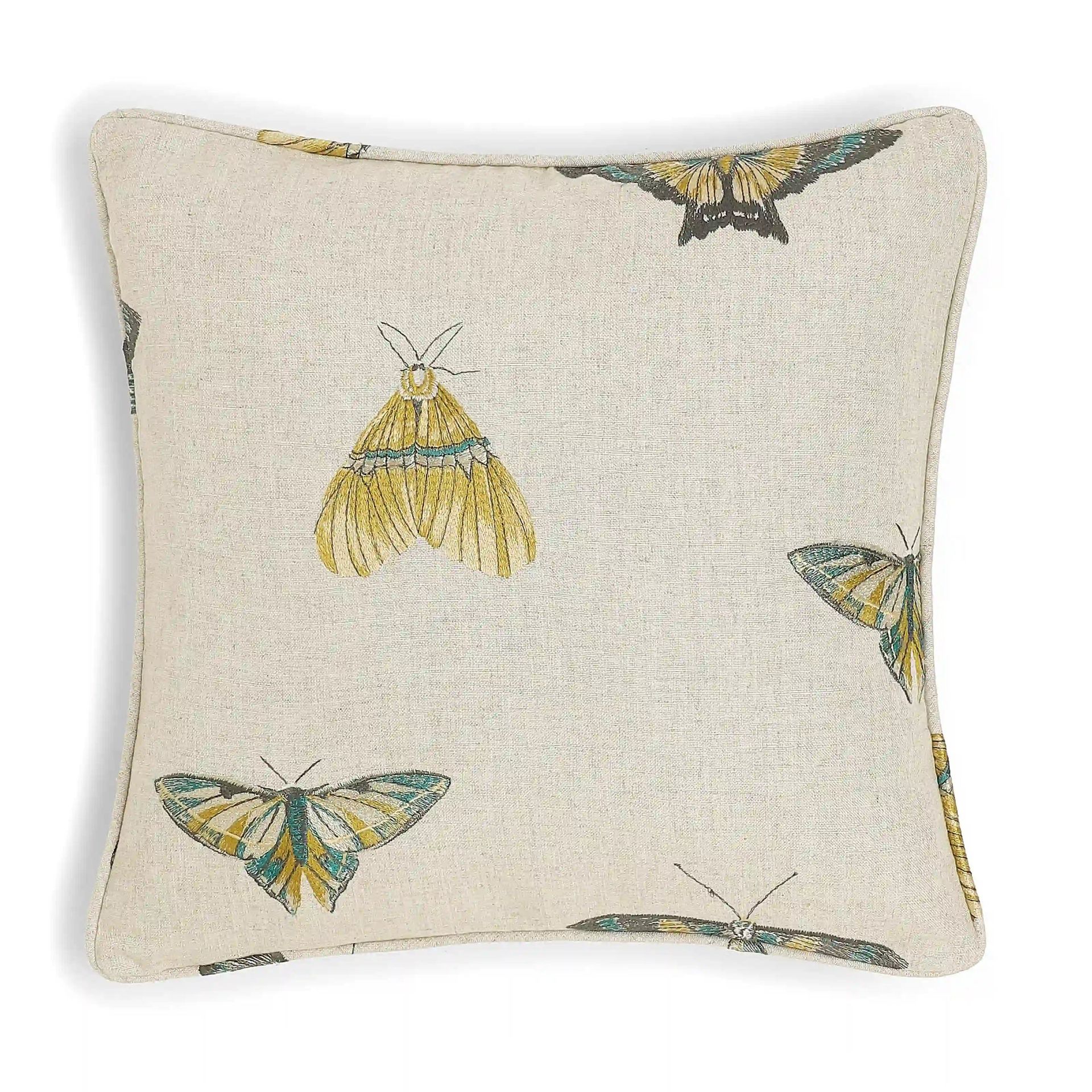 Graphic Viscose Linen Blend Mystic Teal Cushion Cover | Estrella