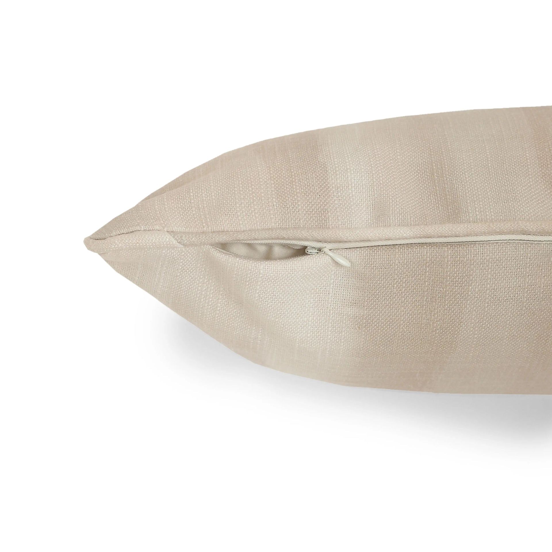 Abstract Polyester Blend Light Beige Cushion Cover | Espricia