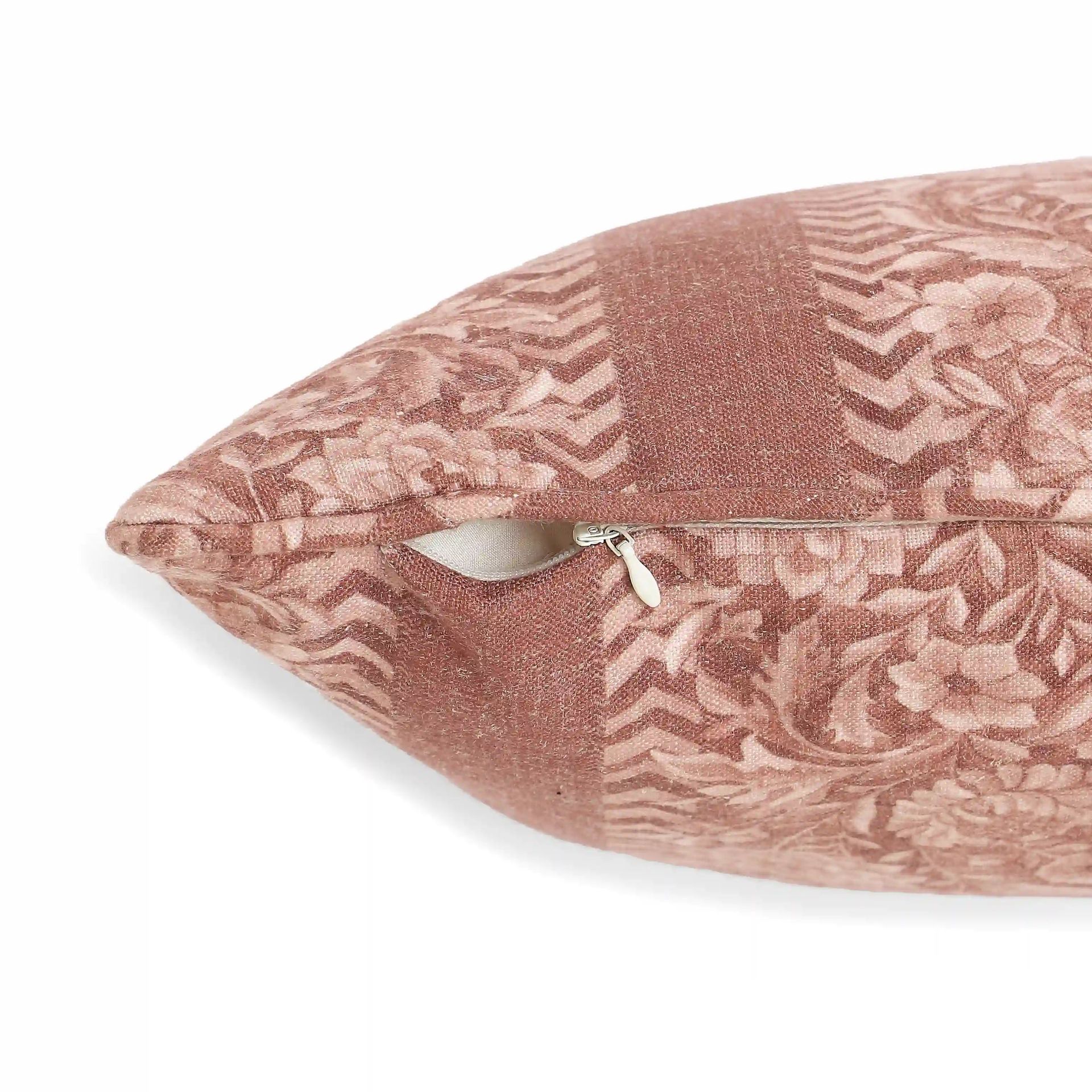 Indian Heritage Polyester Blend Rusty Ember Cushion Cover | Espricia