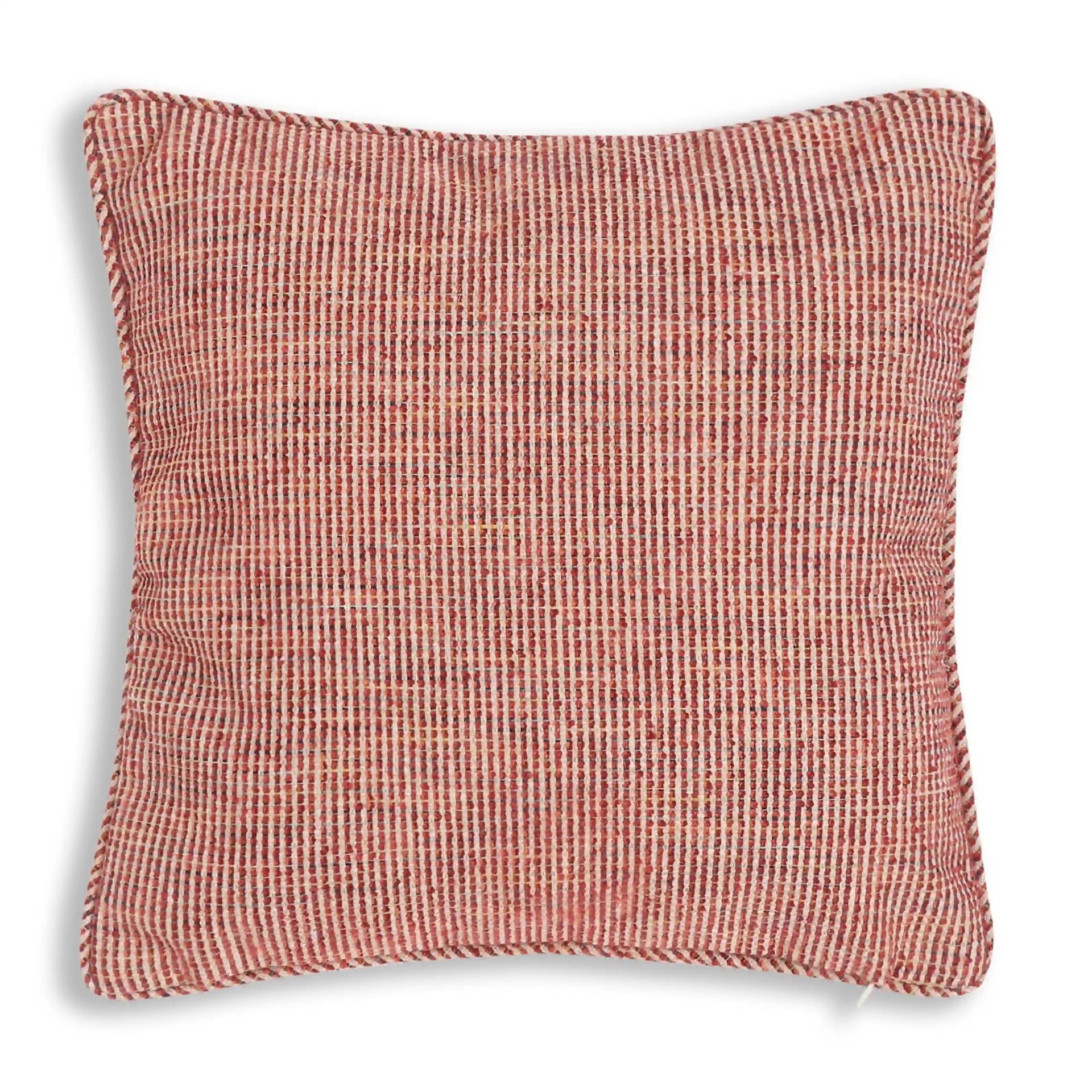 Textured Polyester Blend Red Cushion Cover | Espricia