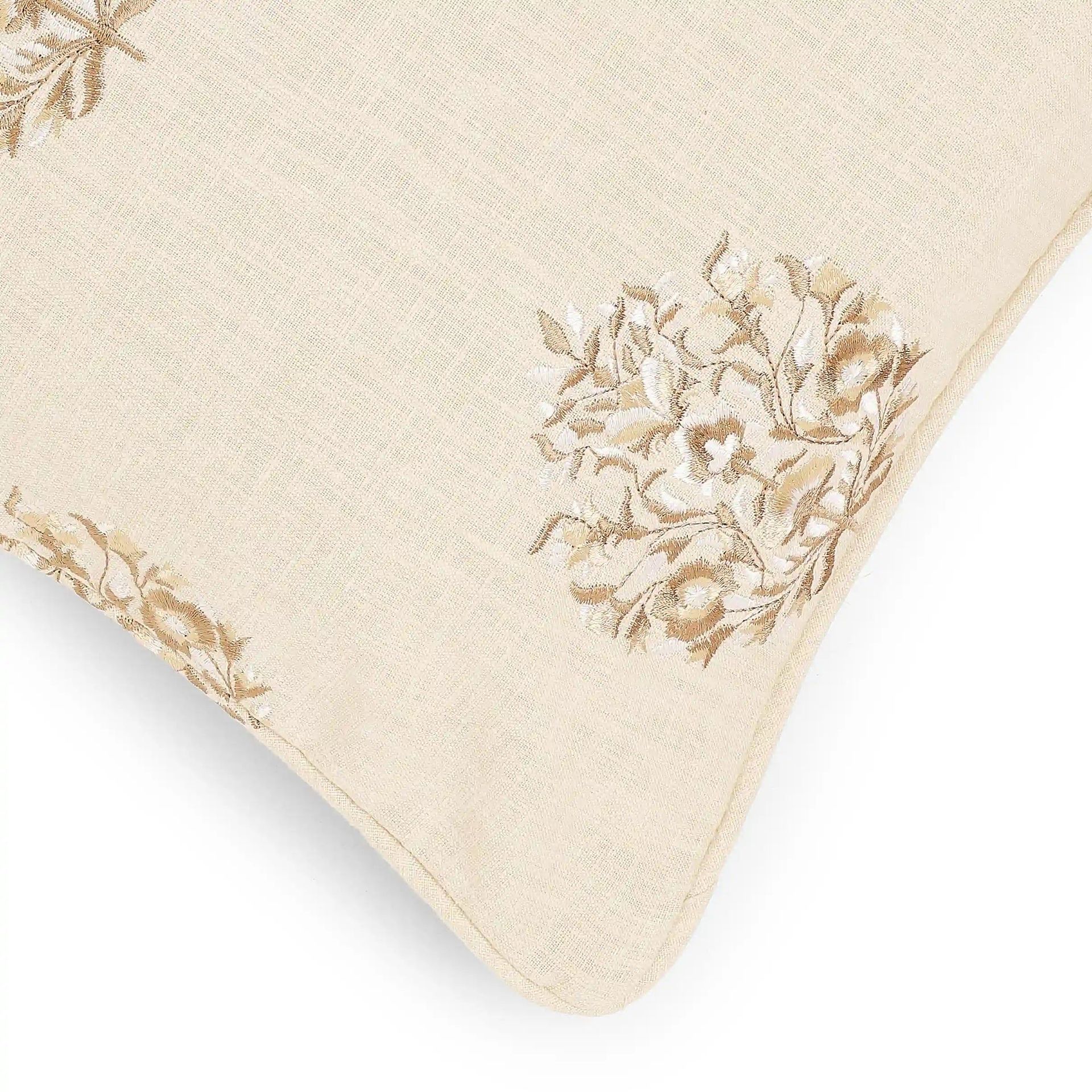Indian Heritage Polyester Cotton Blend Wheat Whisper Cushion Cover | Espricia