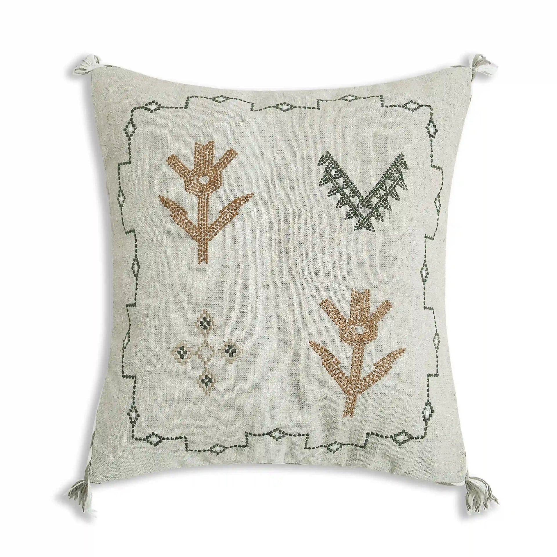 Ethnic 100% Linen Natural Oat Cushion Cover | Espricia