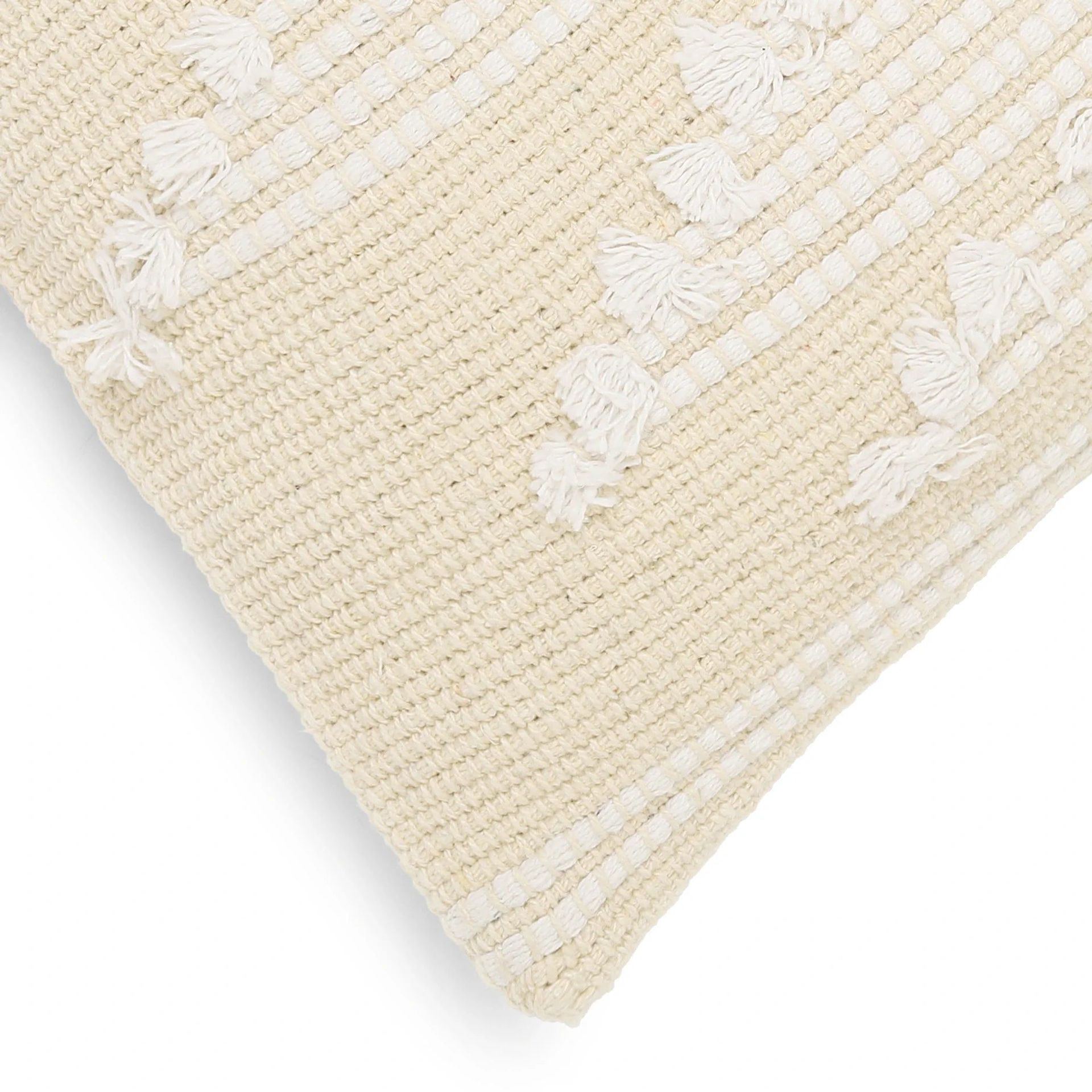 Ethnic 100% Cotton Light Beige Cushion Cover | Espricia