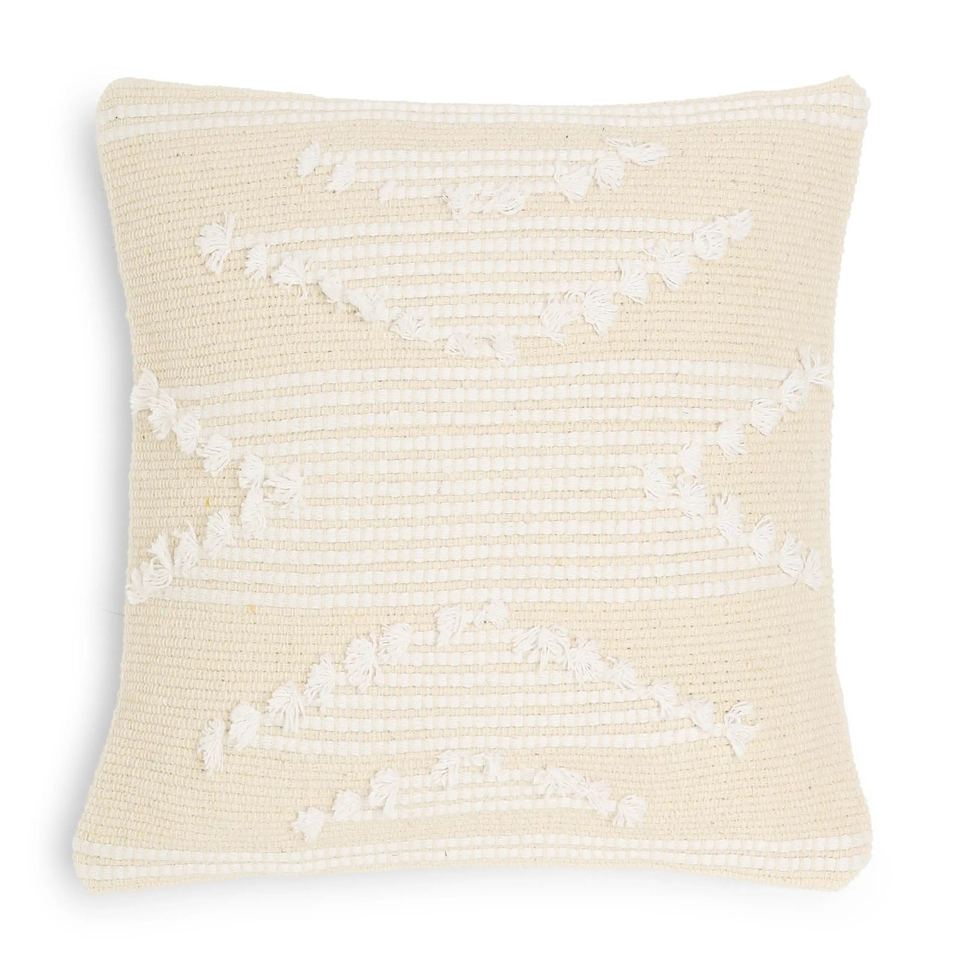 Ethnic 100% Cotton Light Beige Cushion Cover | Espricia