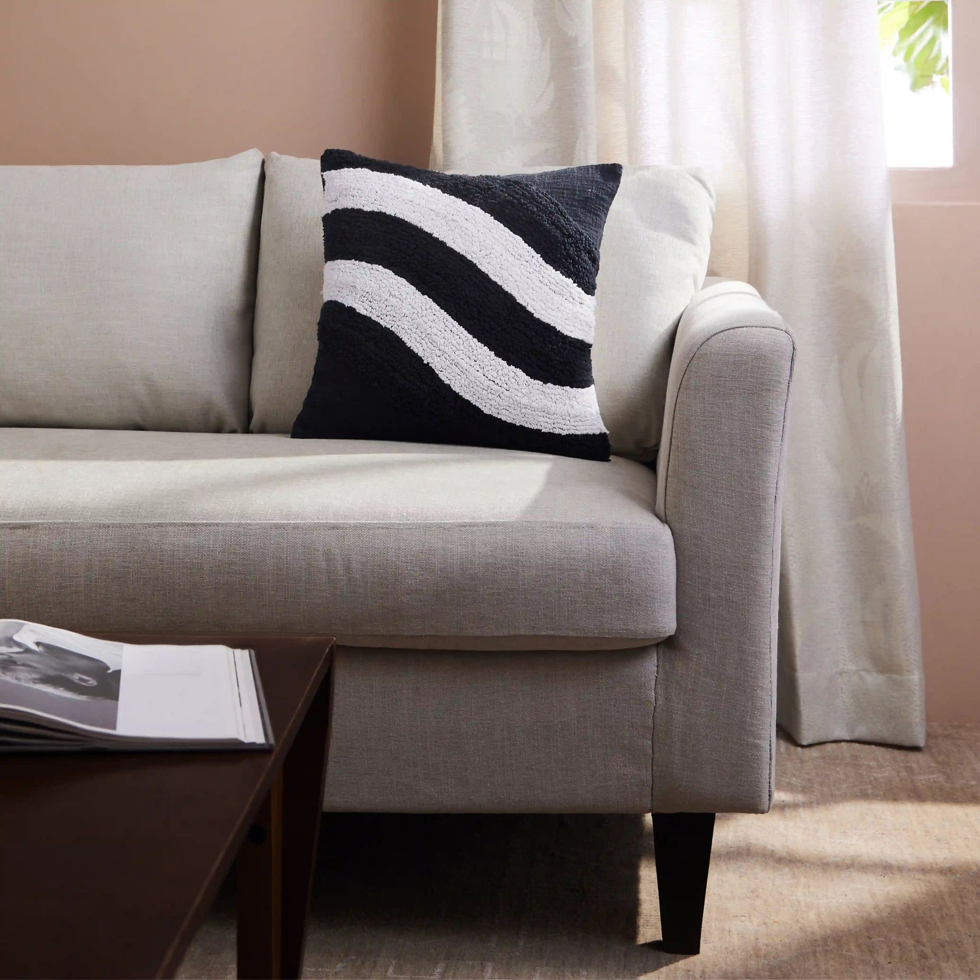 Abstract 100% Cotton Denim Haze Cushion Cover | Espricia