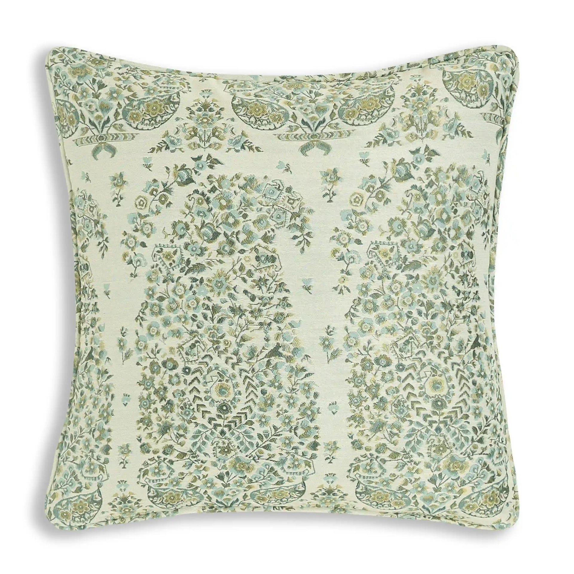 Indian Heritage 100% Polyester Teal Cushion Cover | Espricia