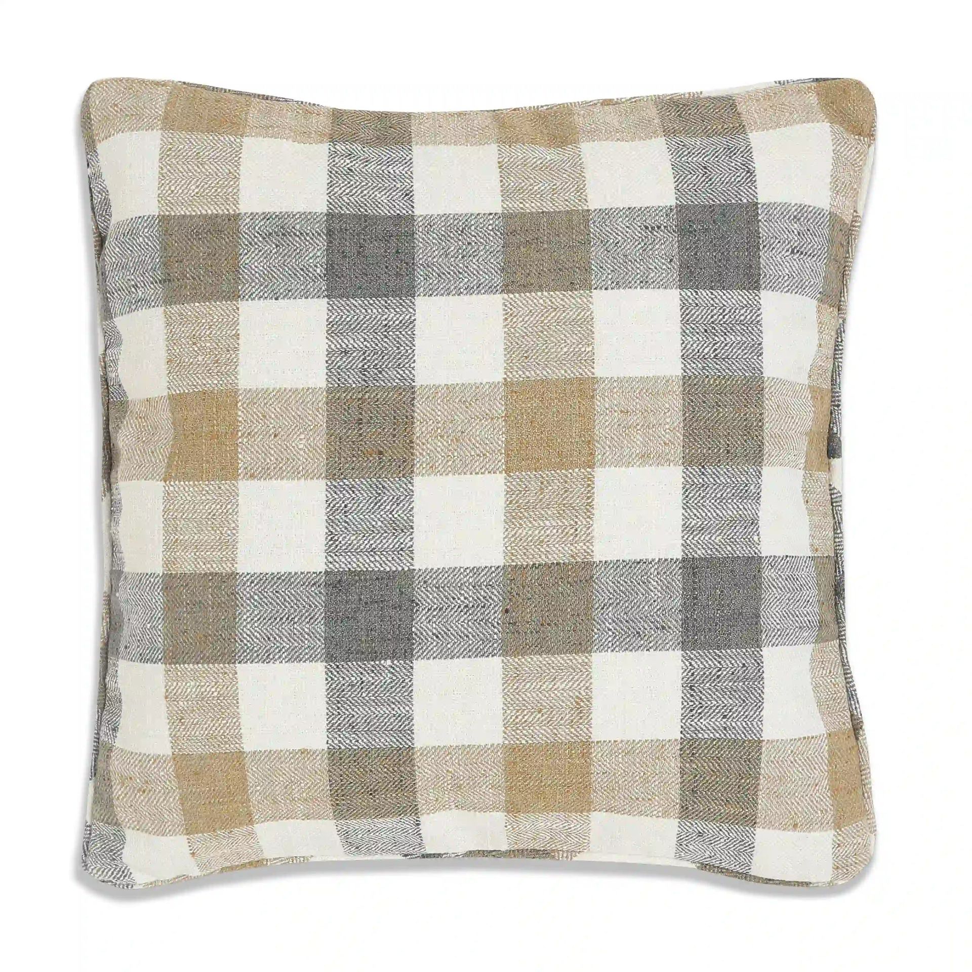 Geometric 100% Polyester Beige Cushion Cover | Espricia