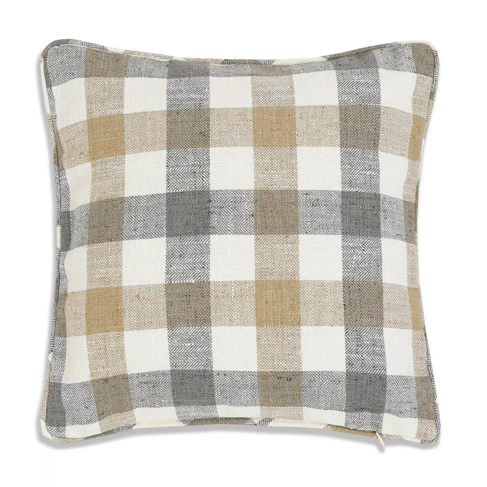 Geometric 100% Polyester Beige Cushion Cover | Espricia
