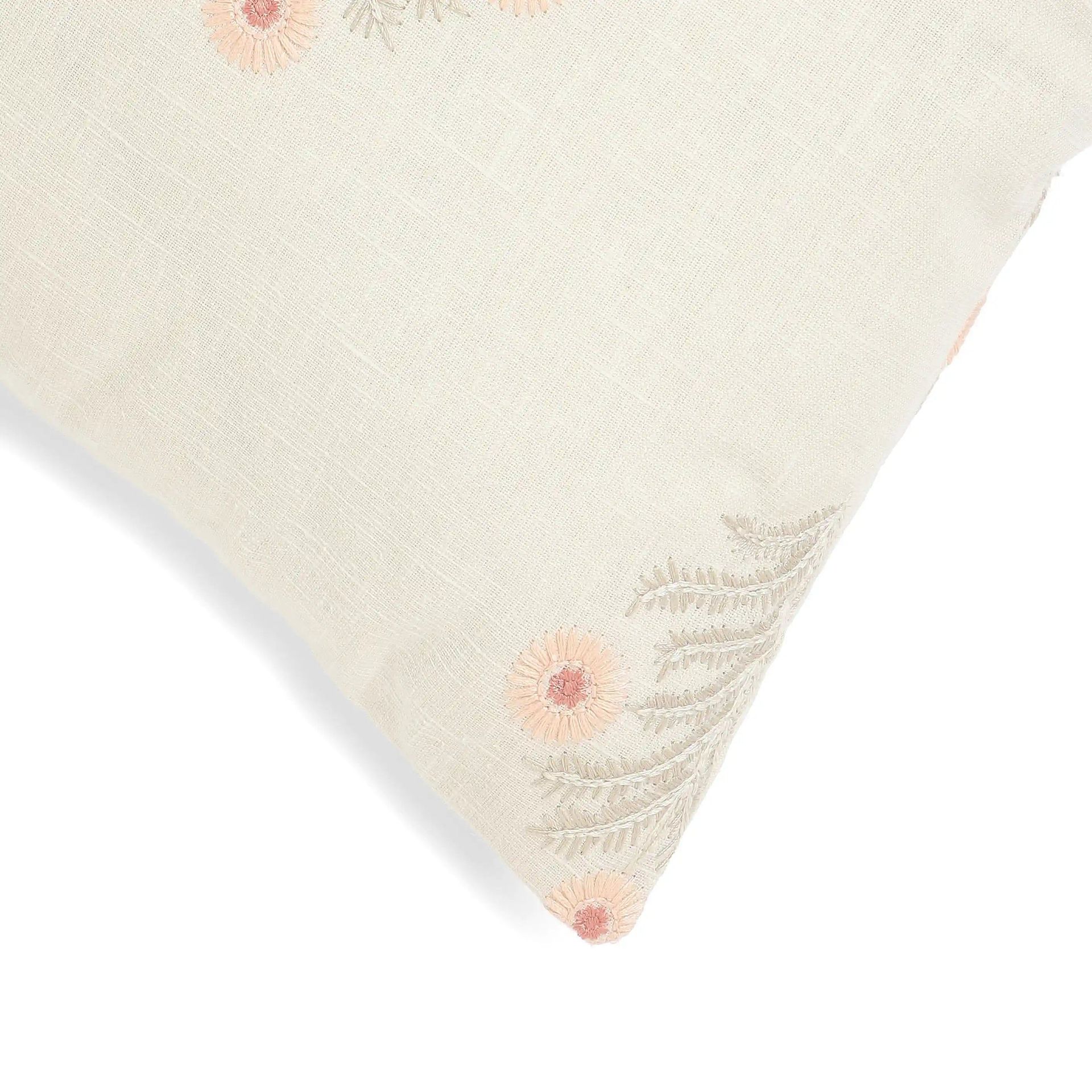 Indian Heritage Polyester Blend Light Pink Cushion Cover | Vissencia