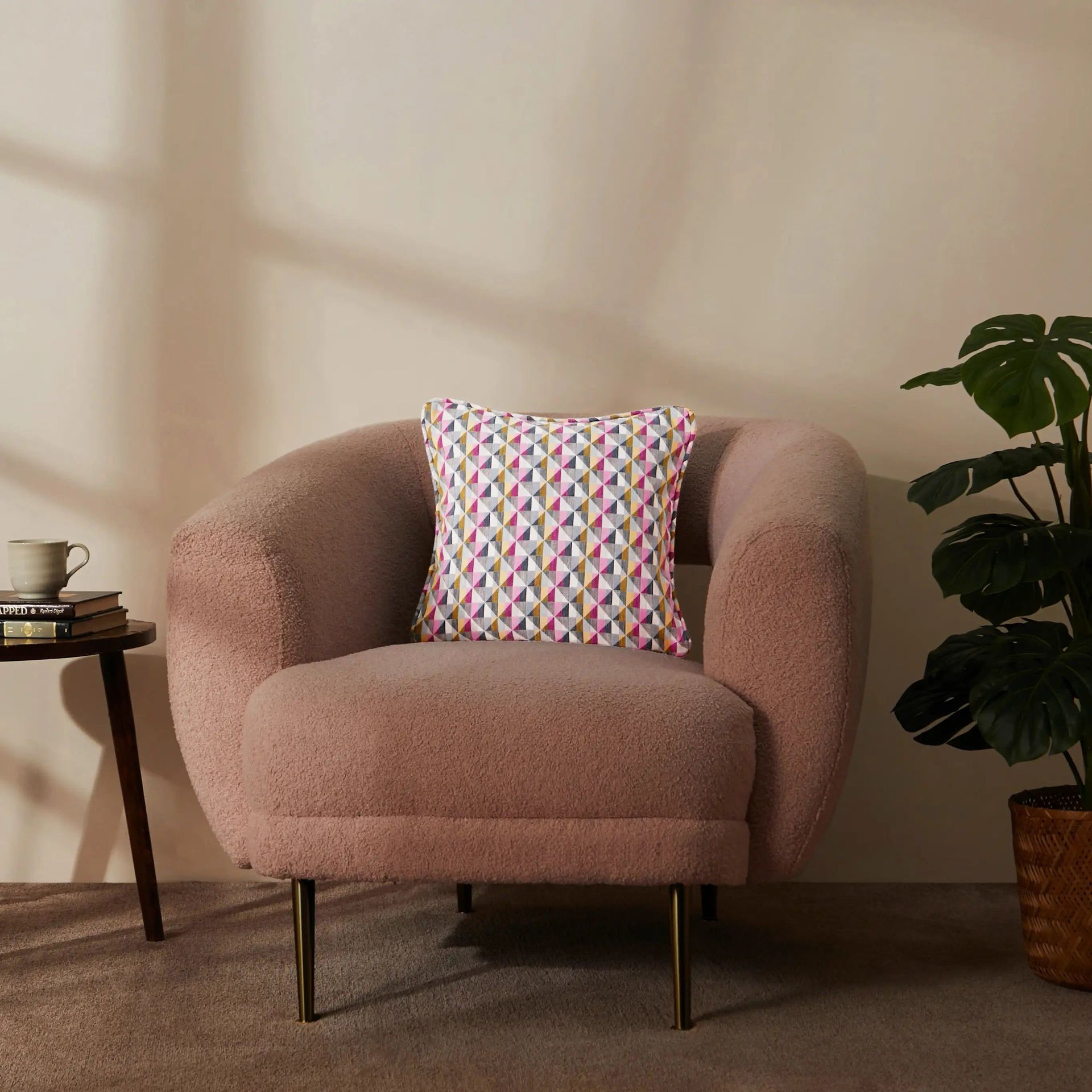 Geometric Polyester Blend Vintage Facets Cushion Cover | Vissencia